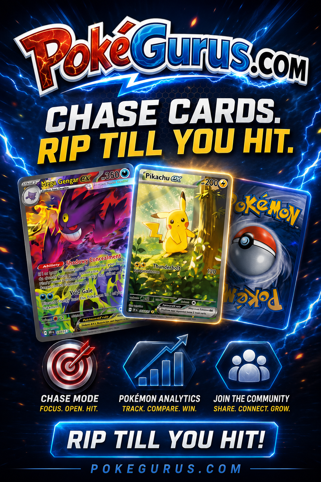 PokeGurus.com Facebook ad: Rip Ascended Heroes Packs Online!