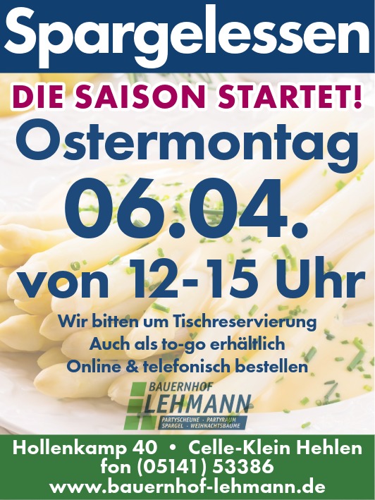 Partyscheune Lehmann Facebook ad: **Die Spargelsaison beginnt, und ihr seid eingeladen!**