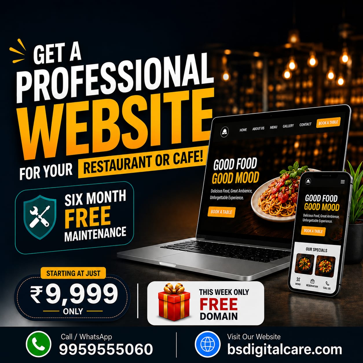 BS Digital Care Pvt. Ltd. Facebook ad: Give Your Restaurant or Cafe a Professional Online…