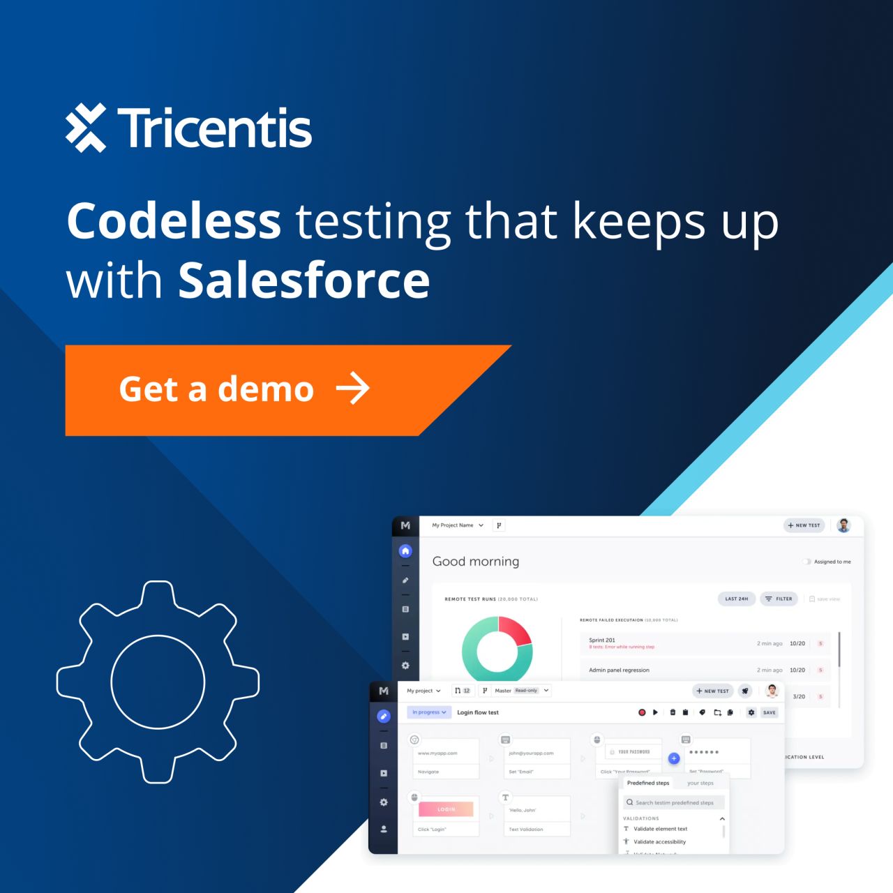Tricentis Facebook ad: Accelerate with AI-powered Salesforce testing | Get a Demo