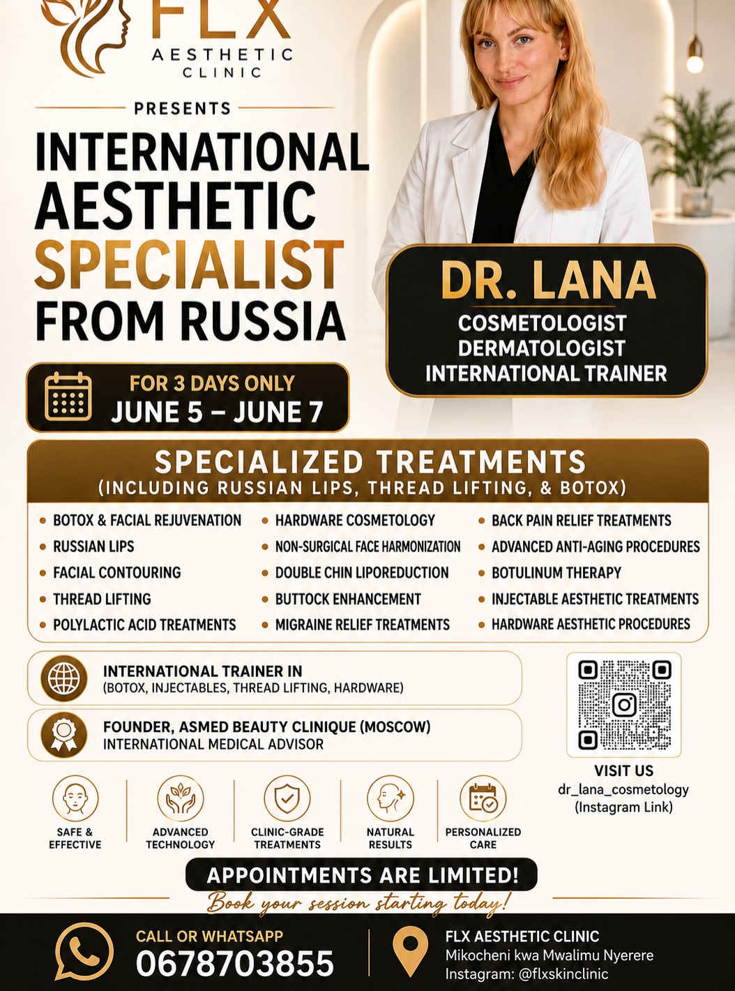 FLX Korean SkinClinic Facebook ad: INTERNATIONAL AESTHETIC SPECIALIST FROM RUSSIA AT FLX…