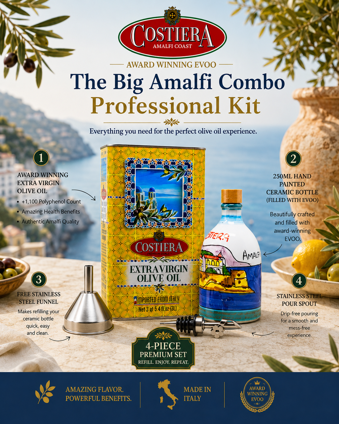 Costiera Facebook ad: The Ultimate Olive Oil Professional Kit