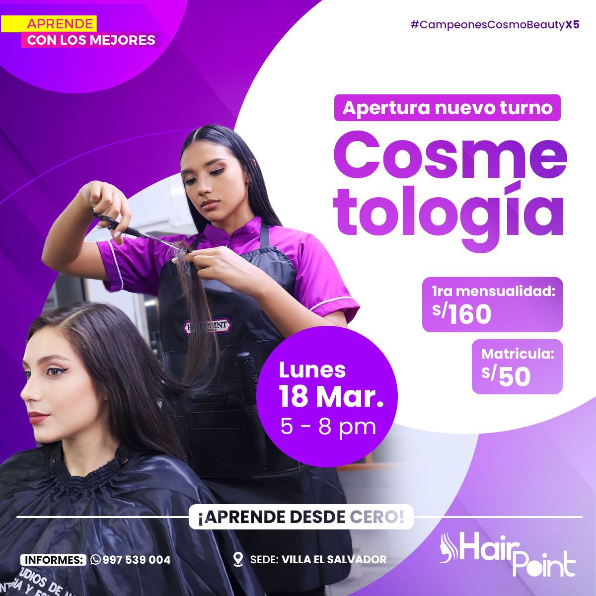 HAIR POINT Instituto De Cosmetología , Estilismo y Estética Integral Facebook ad