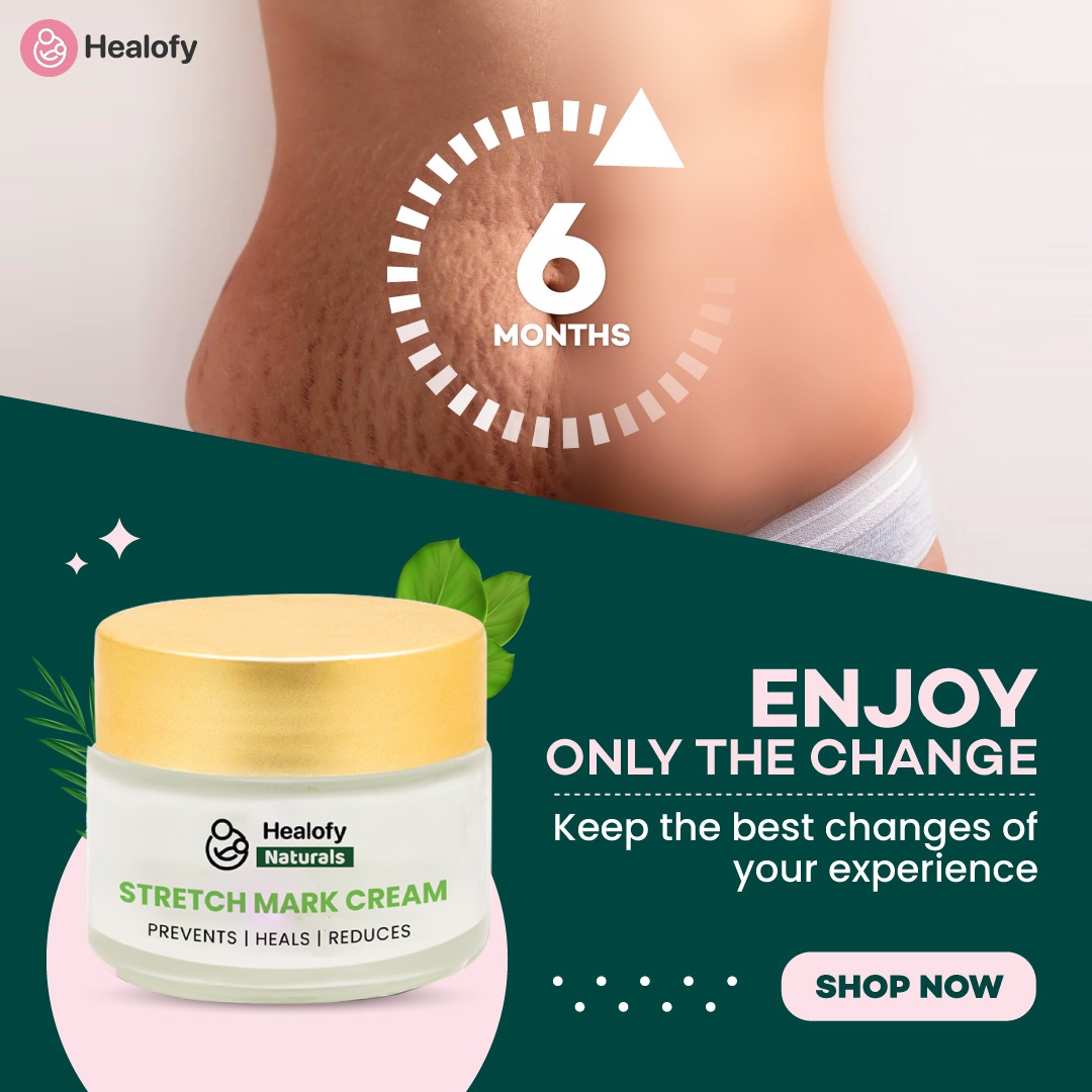 Healofy Facebook ad: Say bye to Stretchmarkss with Pack of 2 creams