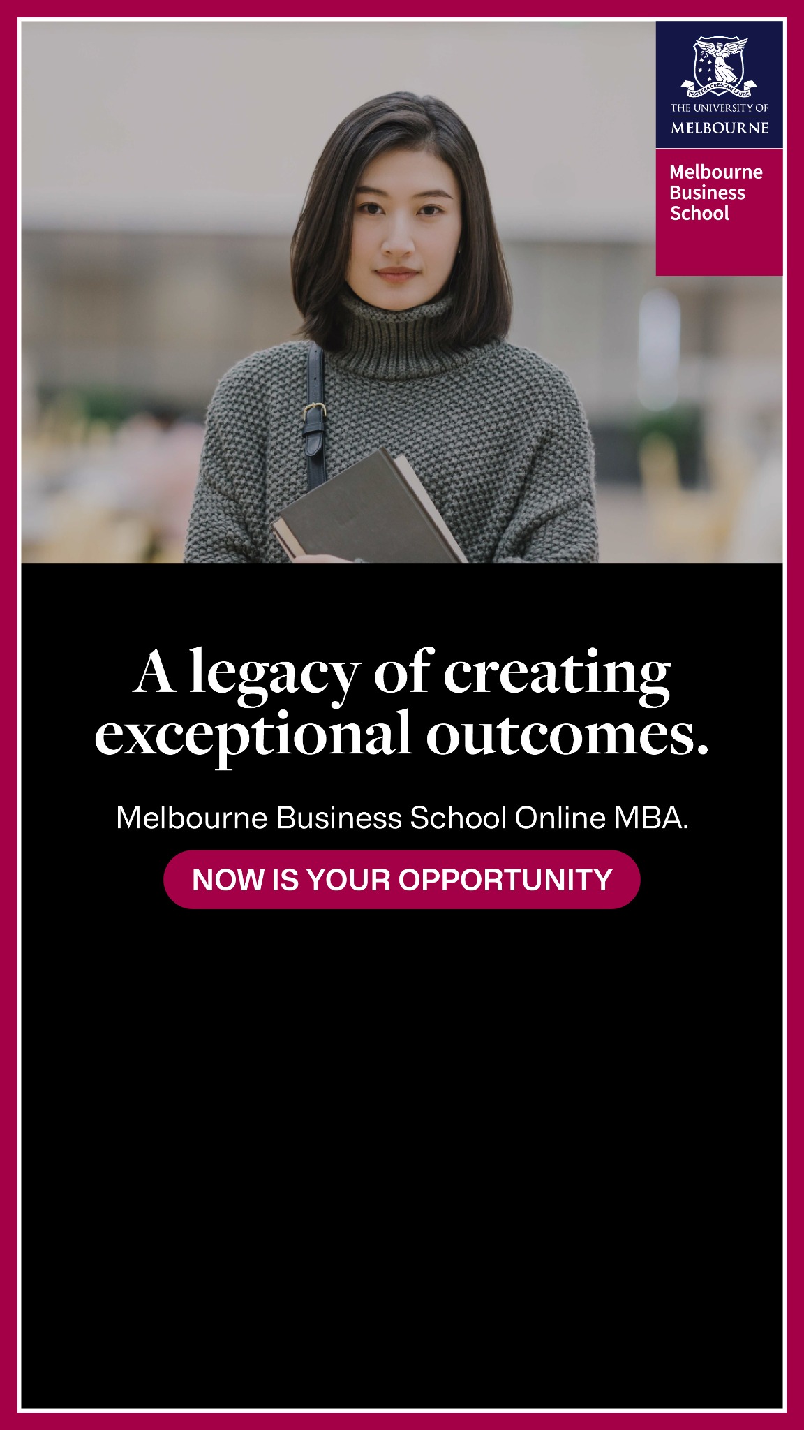 Melbourne Business School Online Facebook ad from Sep 21, 2025
