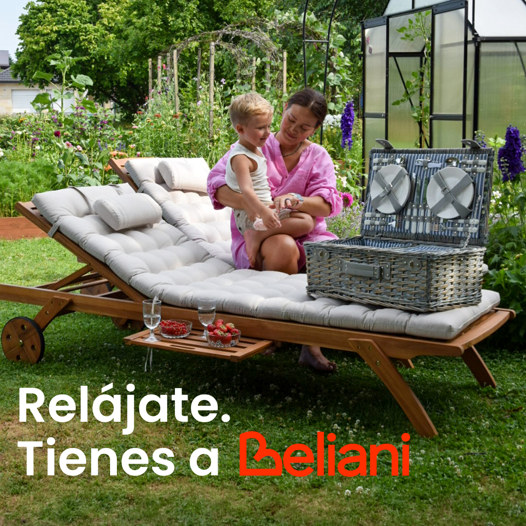 Beliani España Facebook ad: Jardín lleno de relax