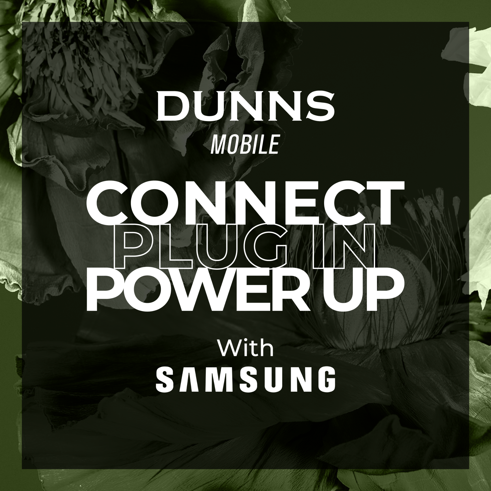 Dunns Mobile Facebook ad: CONNECT. PLUG IN.