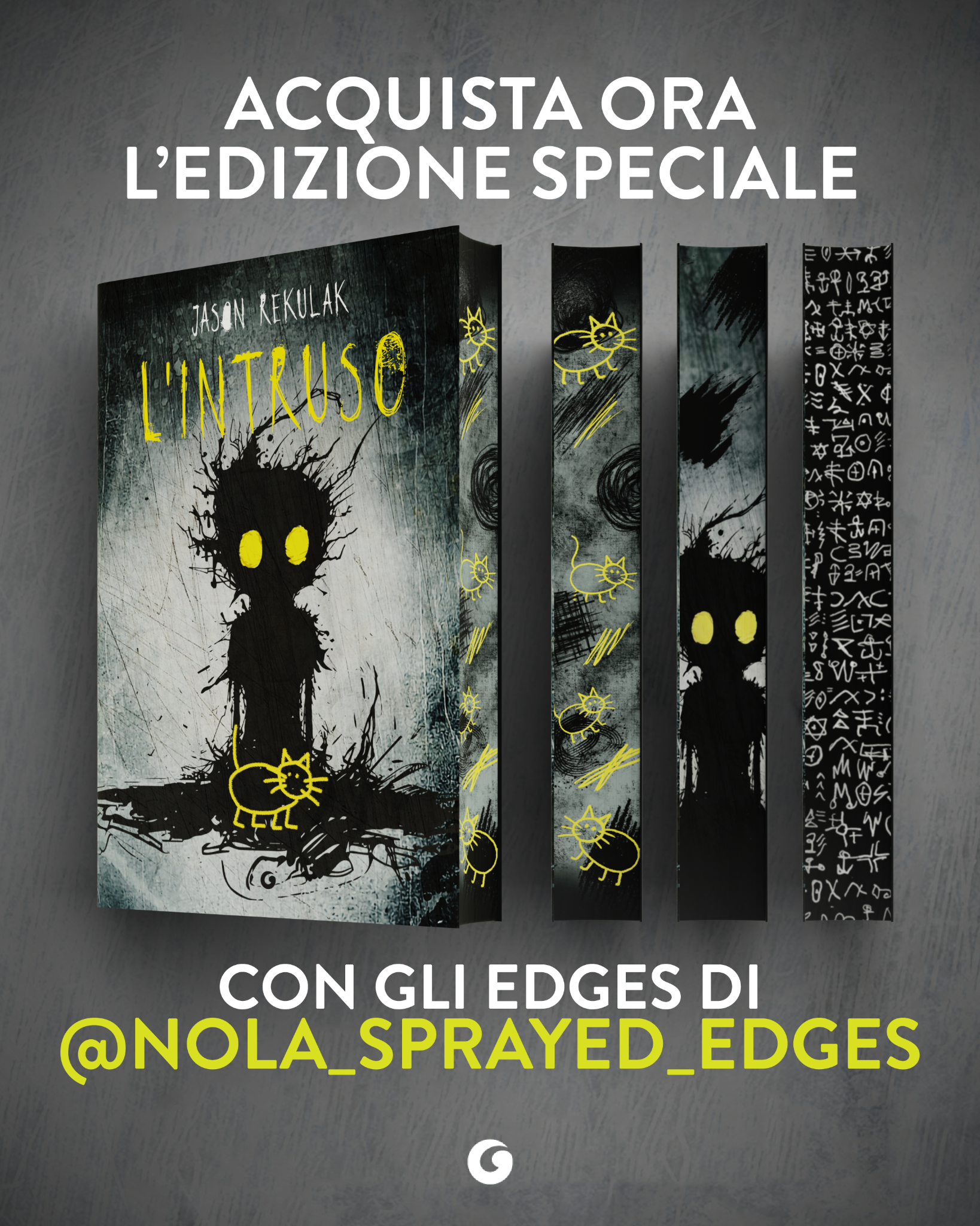 Giunti Editore Facebook ad: L'intruso - Custom Sprayed Edges Book
