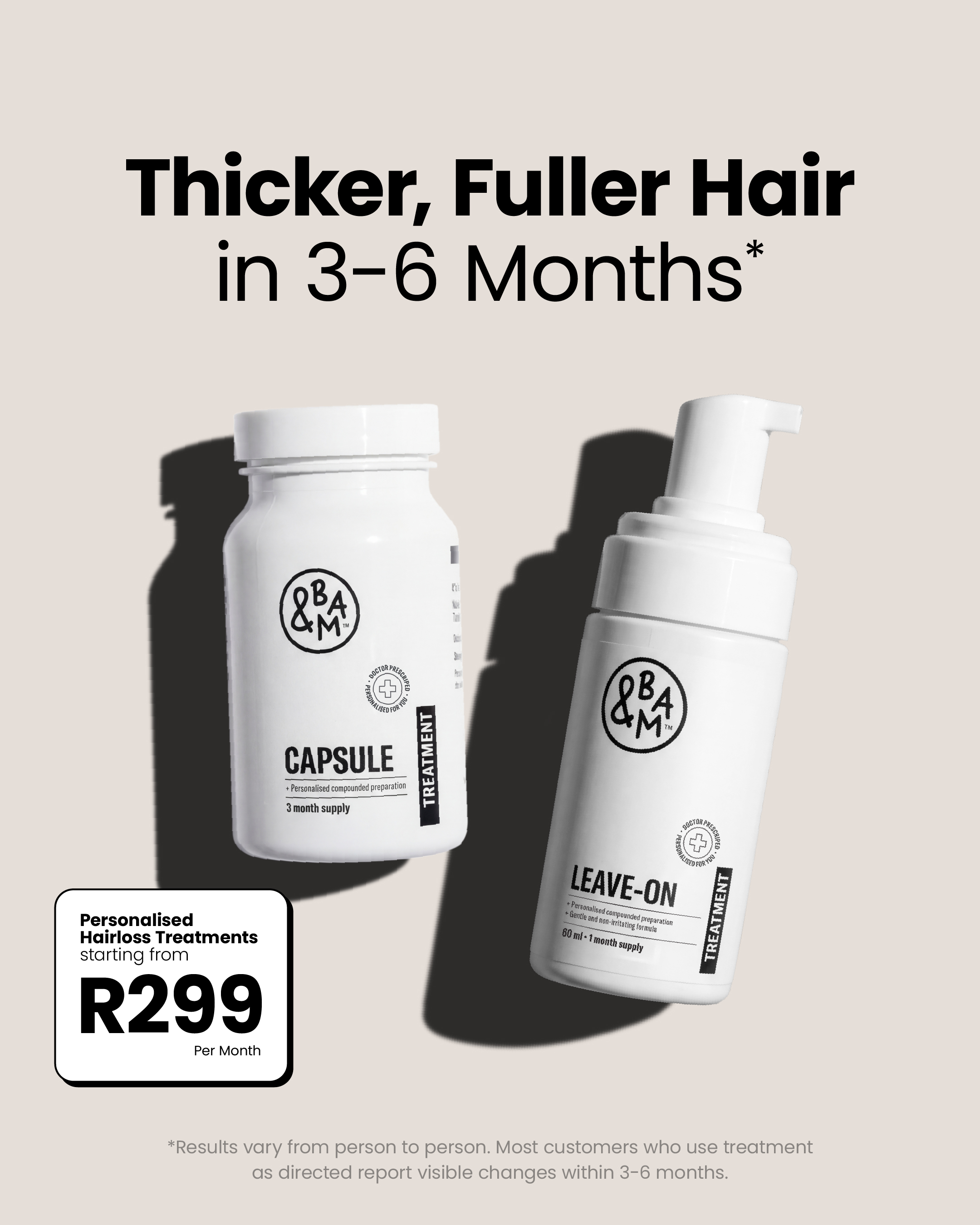 Andbam Facebook ad: Start &BAM hair loss treatment today and see visible…
