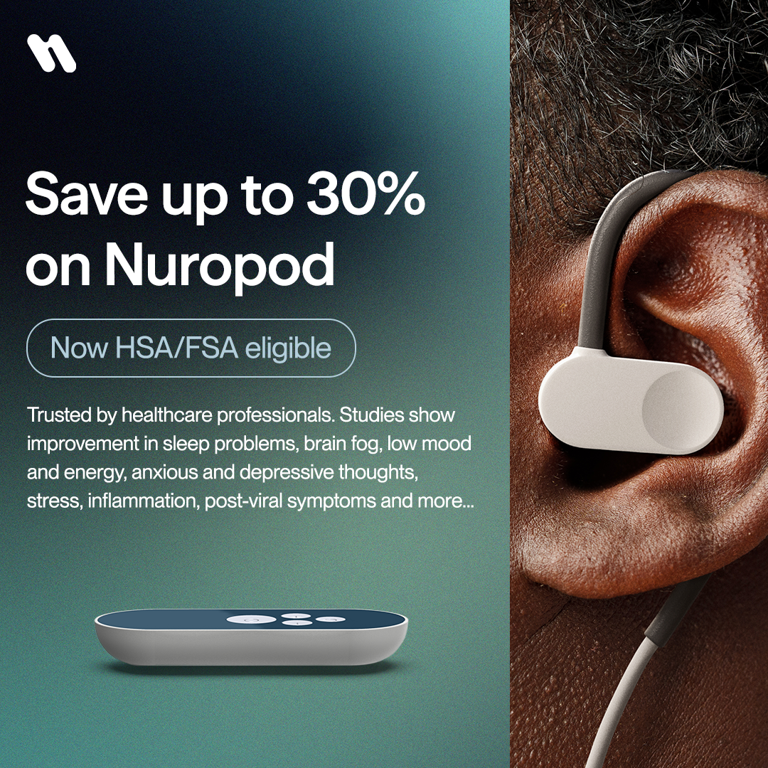 Nuropod Facebook ad: Turn Off Fight or Flight. Save up to 30% on Nuropod.