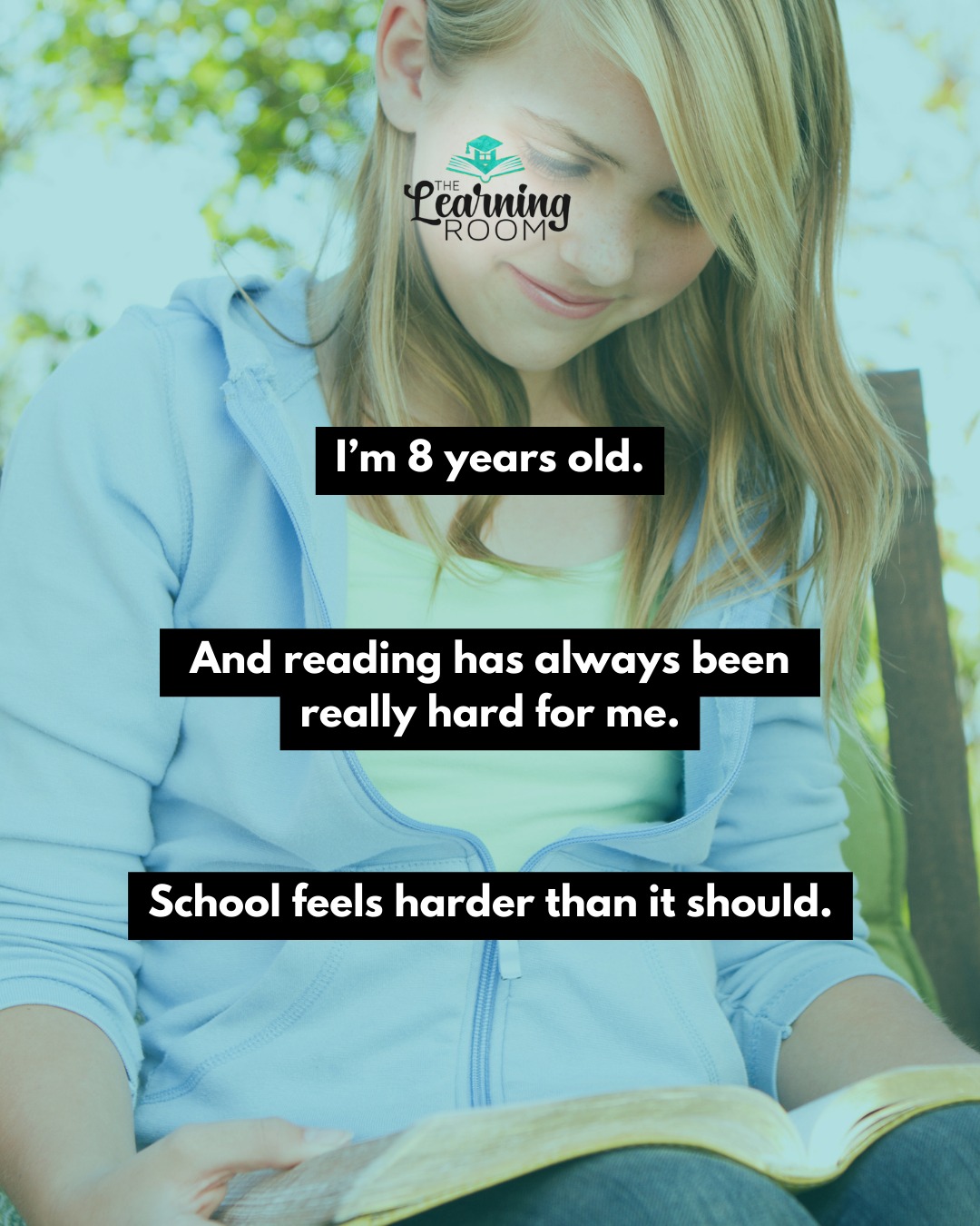 The Learning Room Facebook ad: Reading used to be the hardest part of…