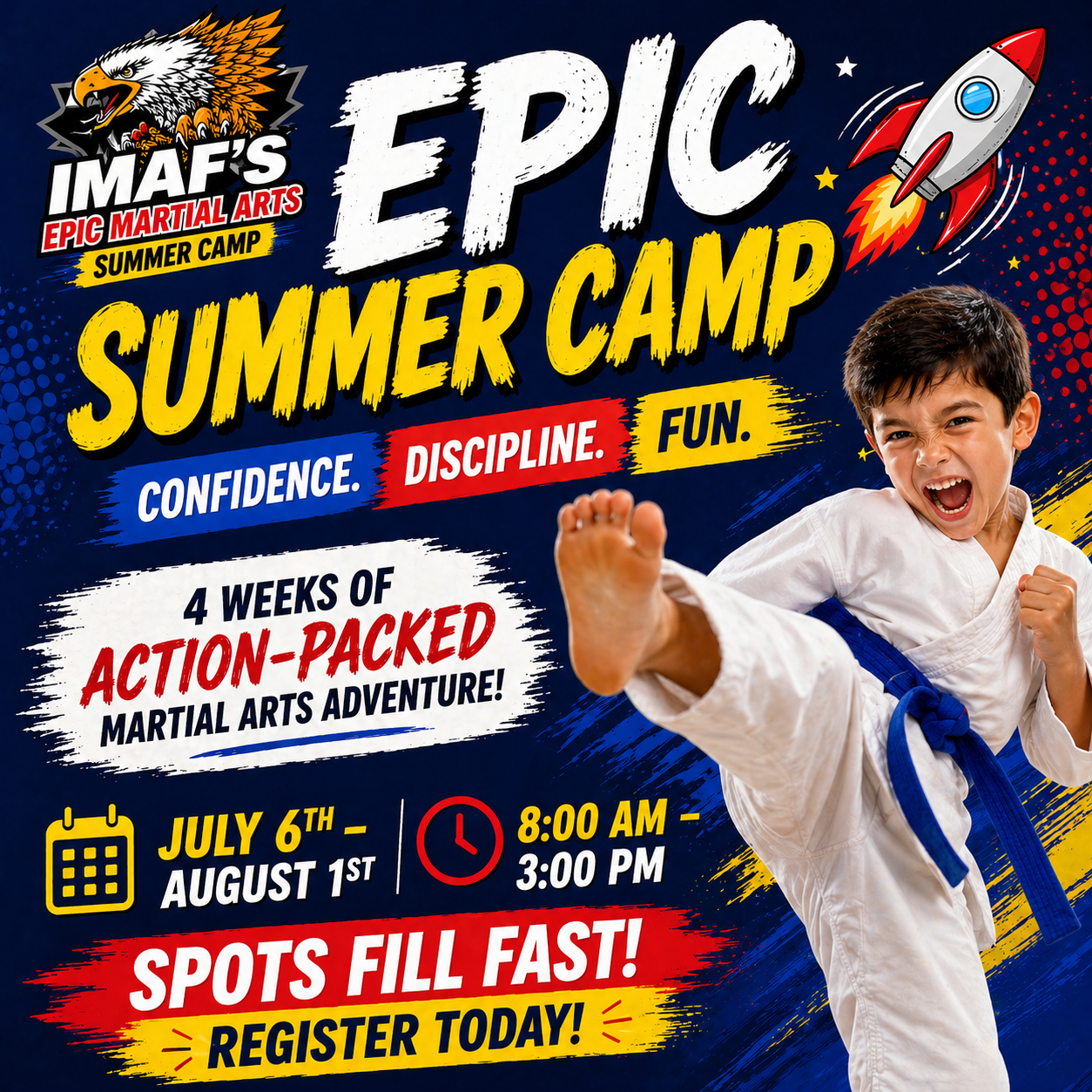 Integrated Martial Arts & Fitness Facebook ad: ๐๐๐๐
๐๐ฎ๐ฆ๐ฆ๐๐ซ ๐๐๐ฆ๐ฉ๐ฌ