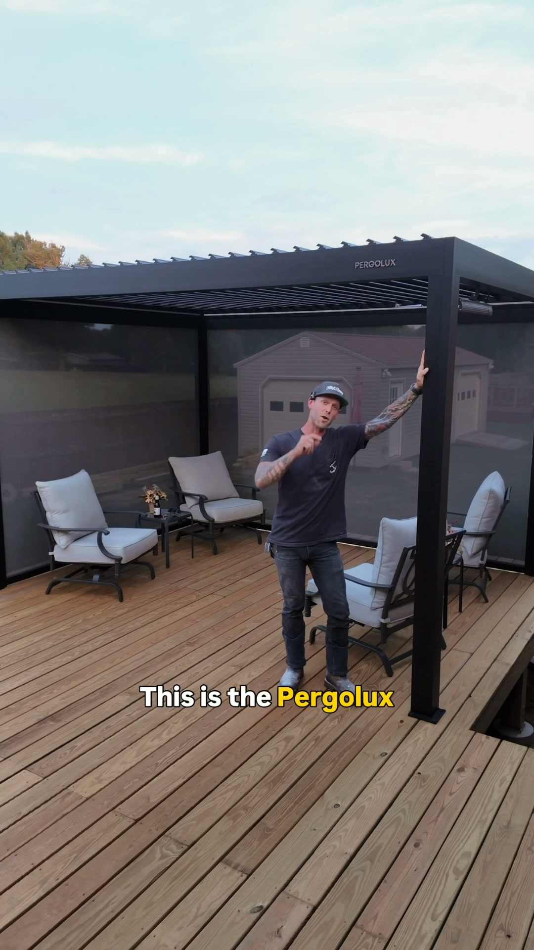 pergolux.au Facebook ad: Enjoy Your Backyard All Year Round