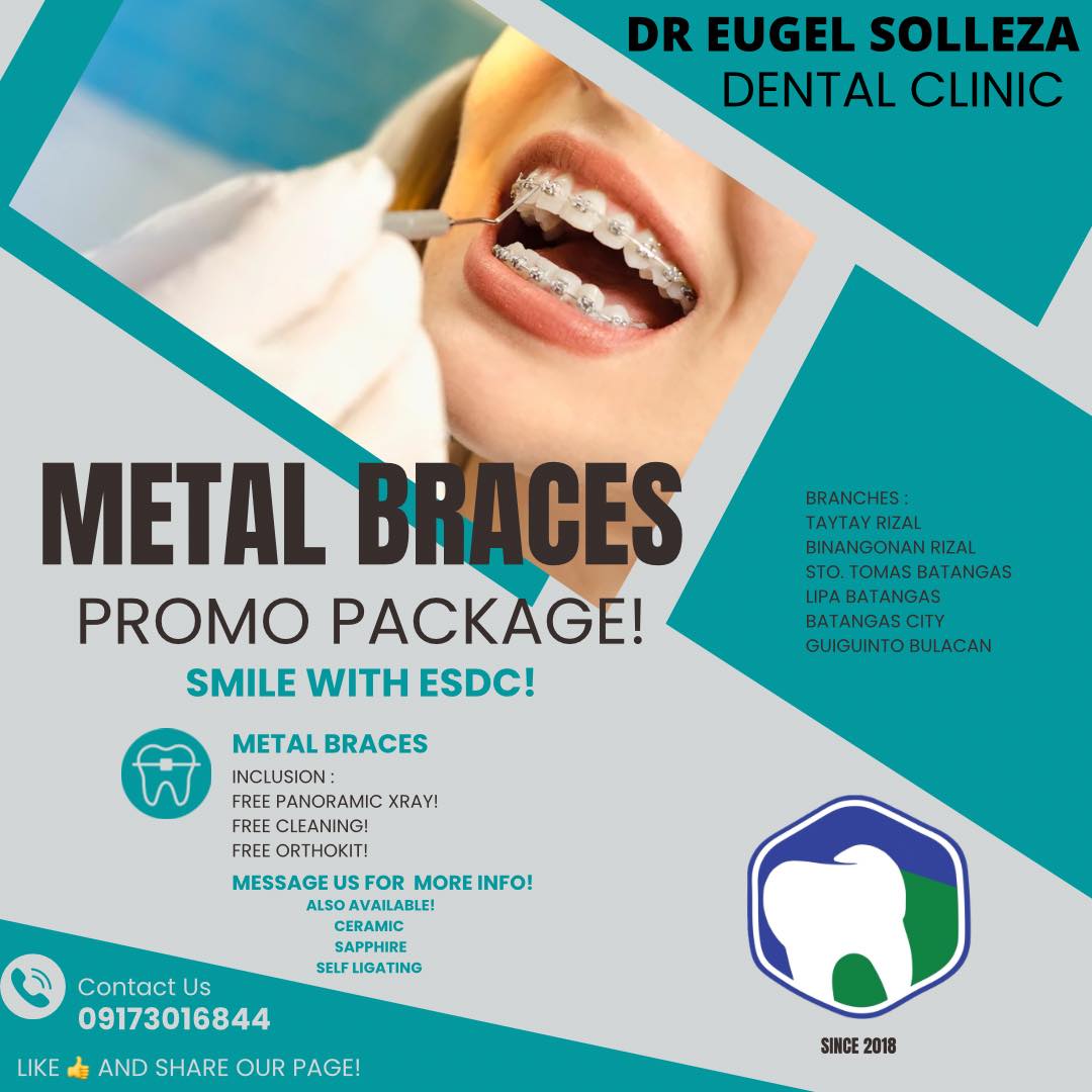 Dr. Eugel Solleza Dental Clinic Batangas City Branch Facebook ad: METAL BRACES PROMO