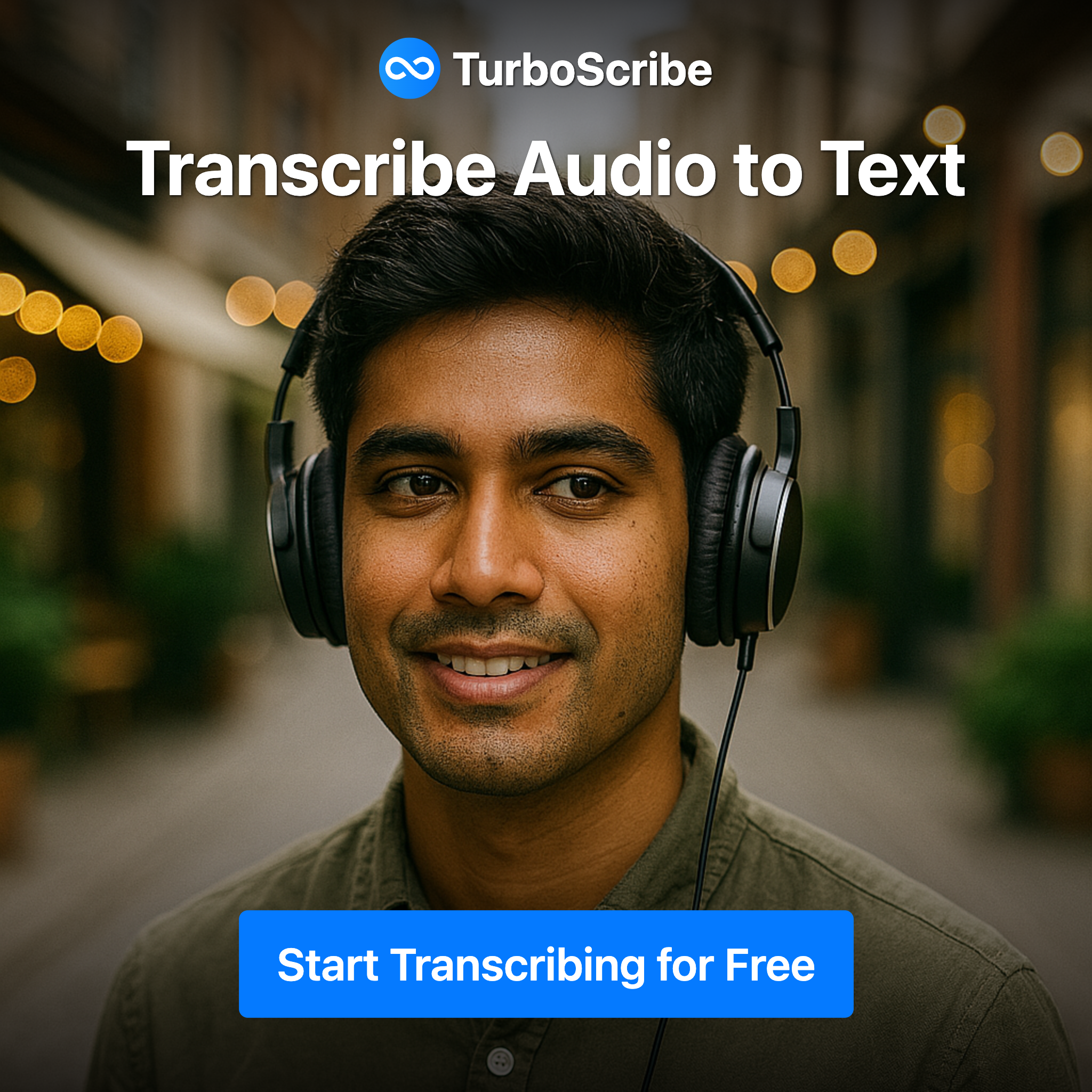 TurboScribe Facebook ad: Transcribe Audio and Video to Text