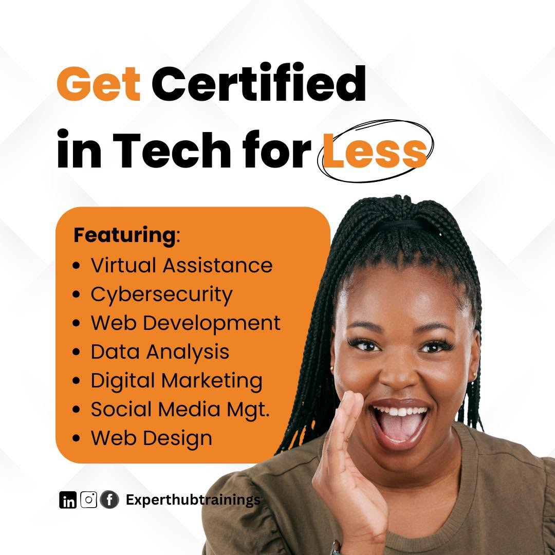 Experthub Institute Facebook ad: DEPLOY YOUR TECH CAREER TO THE US, UK…