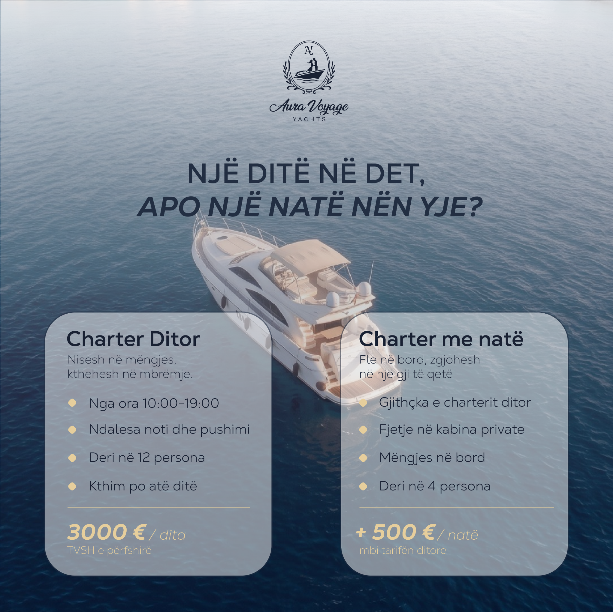 Aura Voyage Yachts Facebook ad: Na shkruani për Sunseeker 56