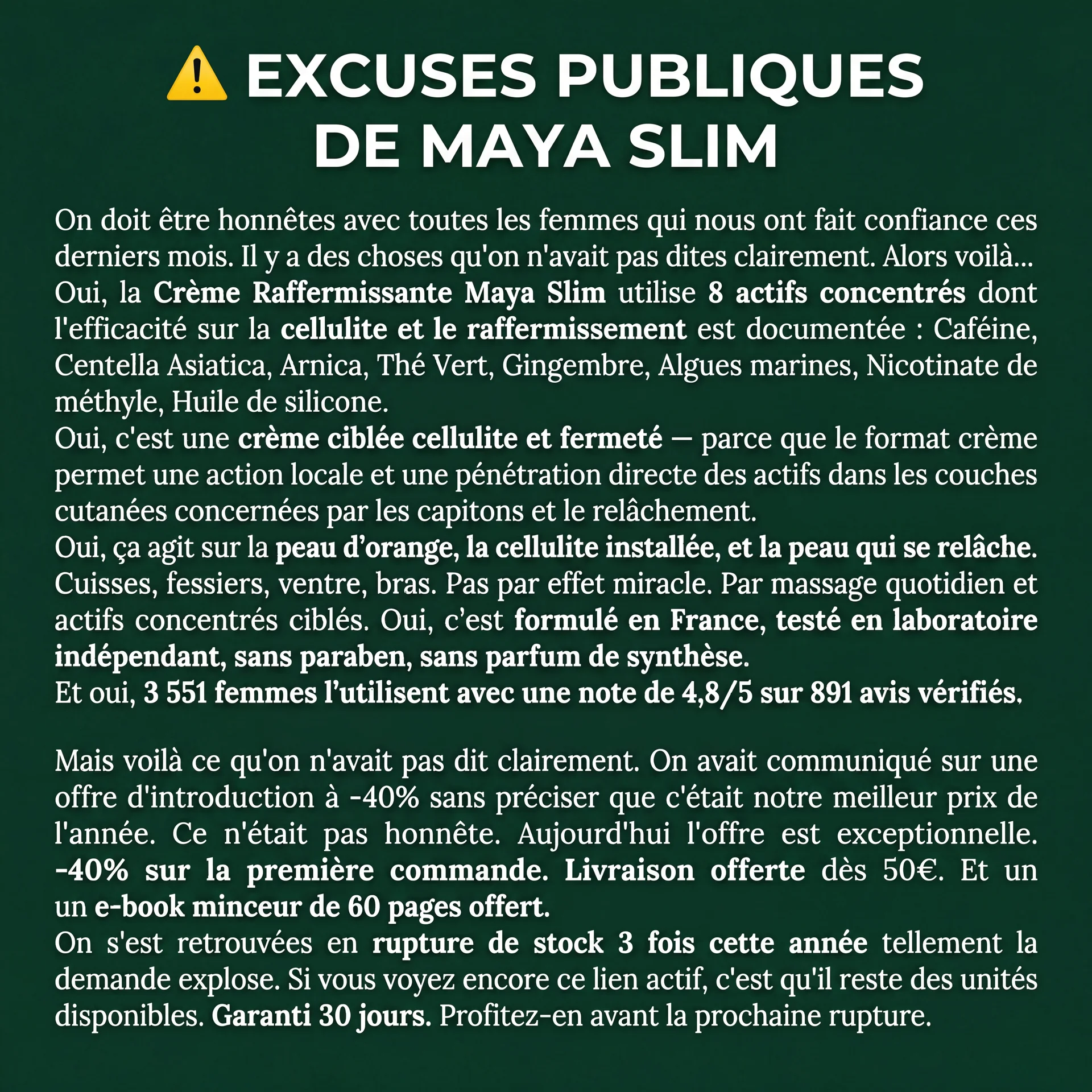 Maya Slim Facebook ad