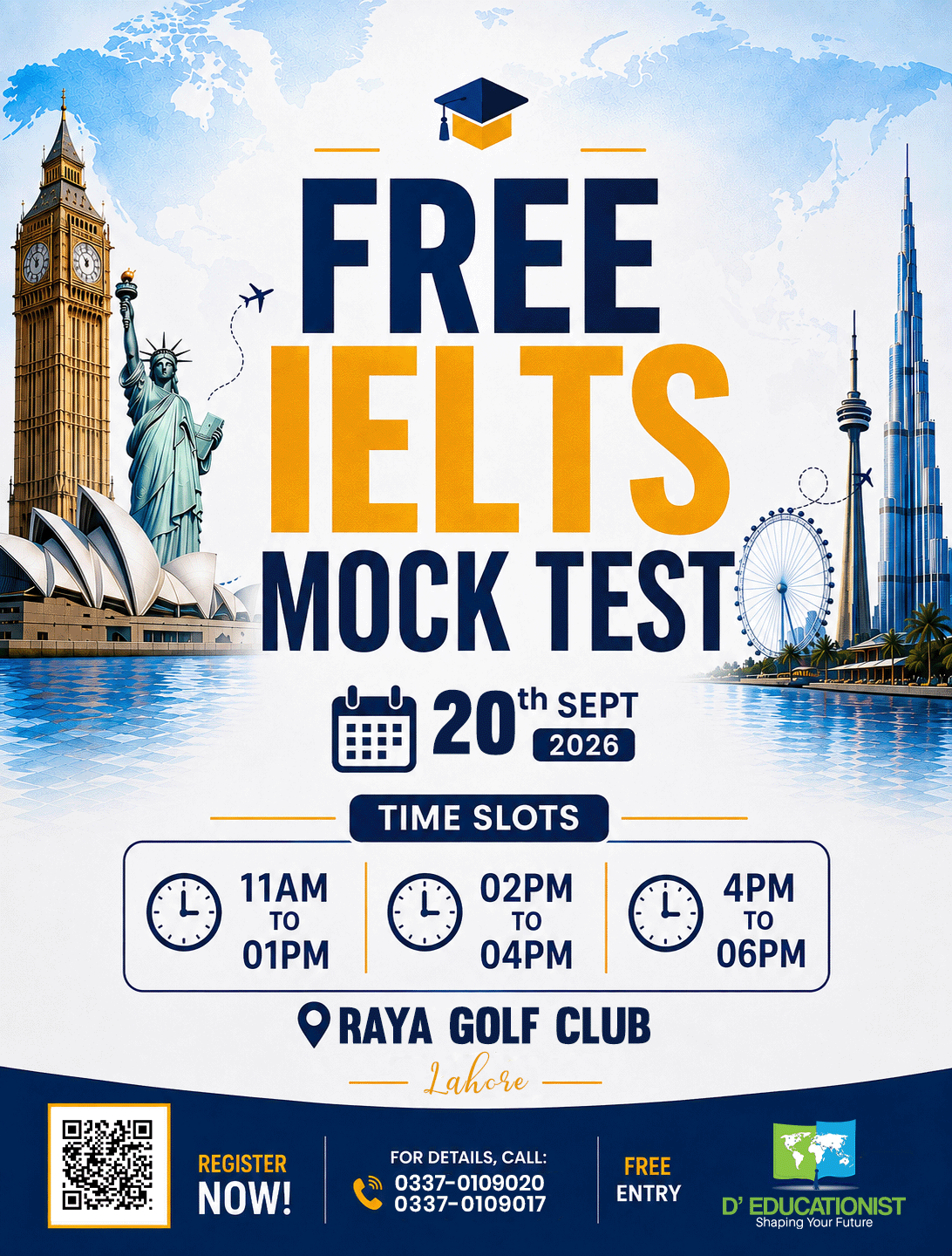 D' Educationist Facebook ad: FREE IELTS Mock Test, Lahore