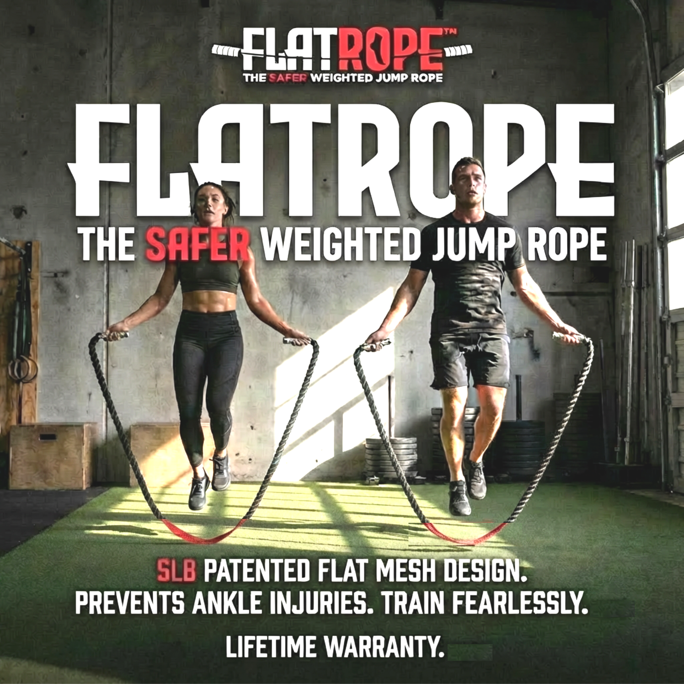 FLATROPE: The Safer Weighted Jump Rope Facebook ad: The Smarter Weighted Jump Rope