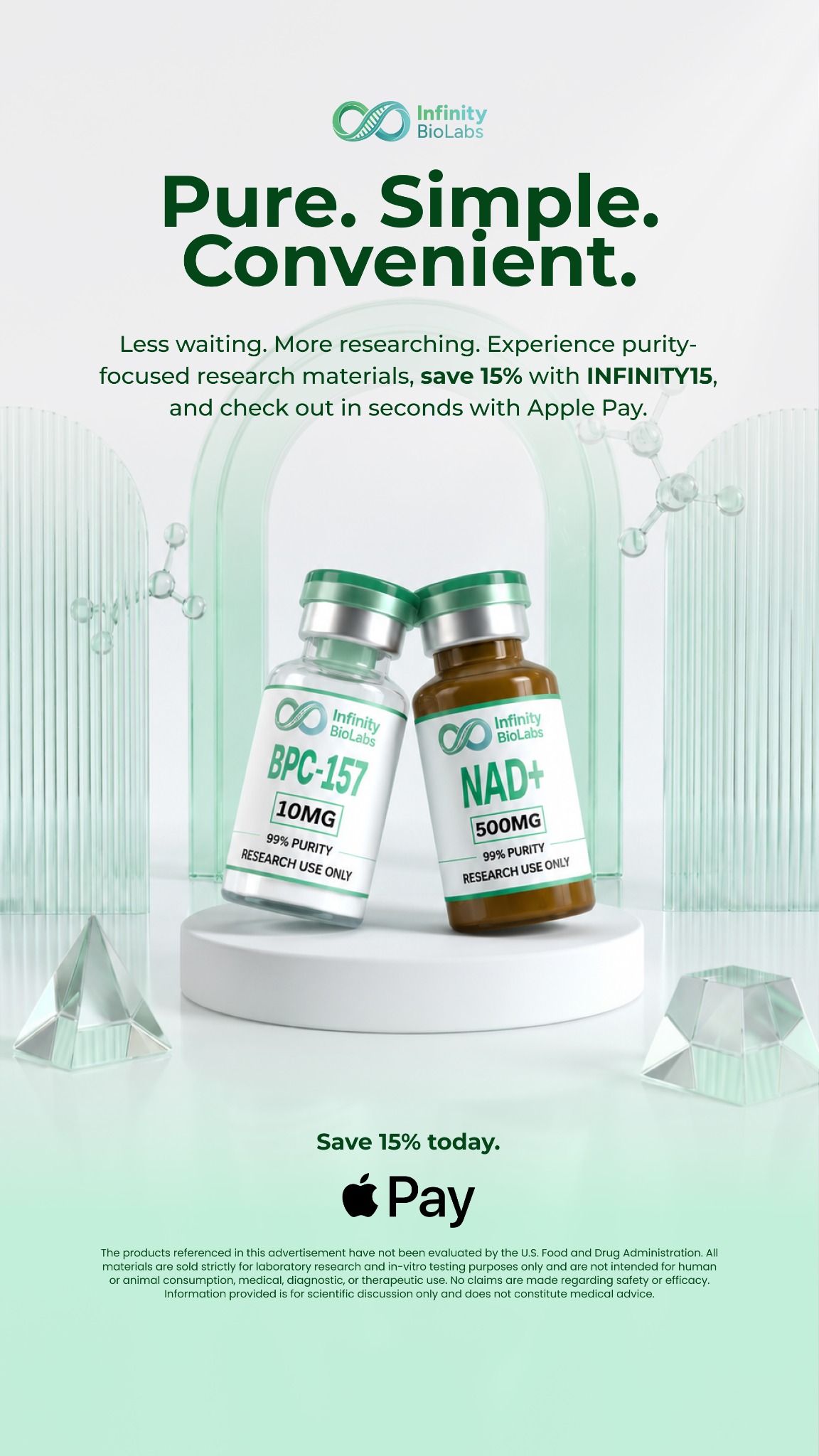 Infinity Bio Labs Facebook ad from Jul 28, 2026