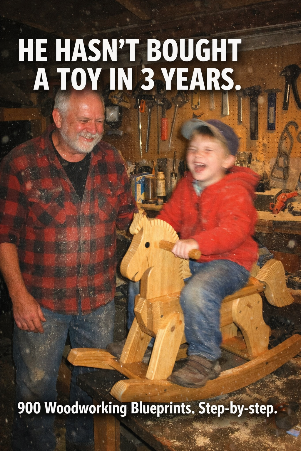 Blueprint Workshop Facebook ad: +900 Woodworking Furniture Plans
