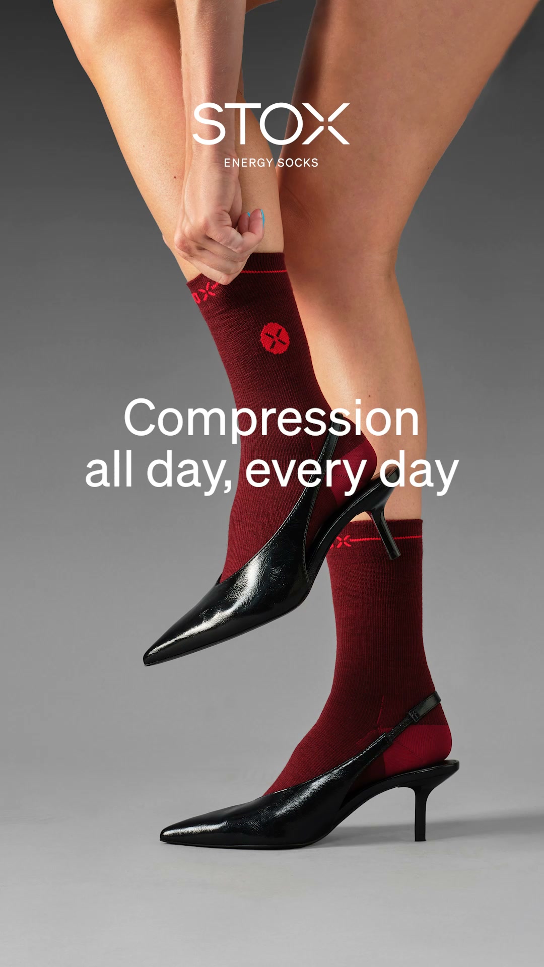 STOX Energy Socks Facebook ad: Meer energie, minder vermoeide benen met STOX Energy…
