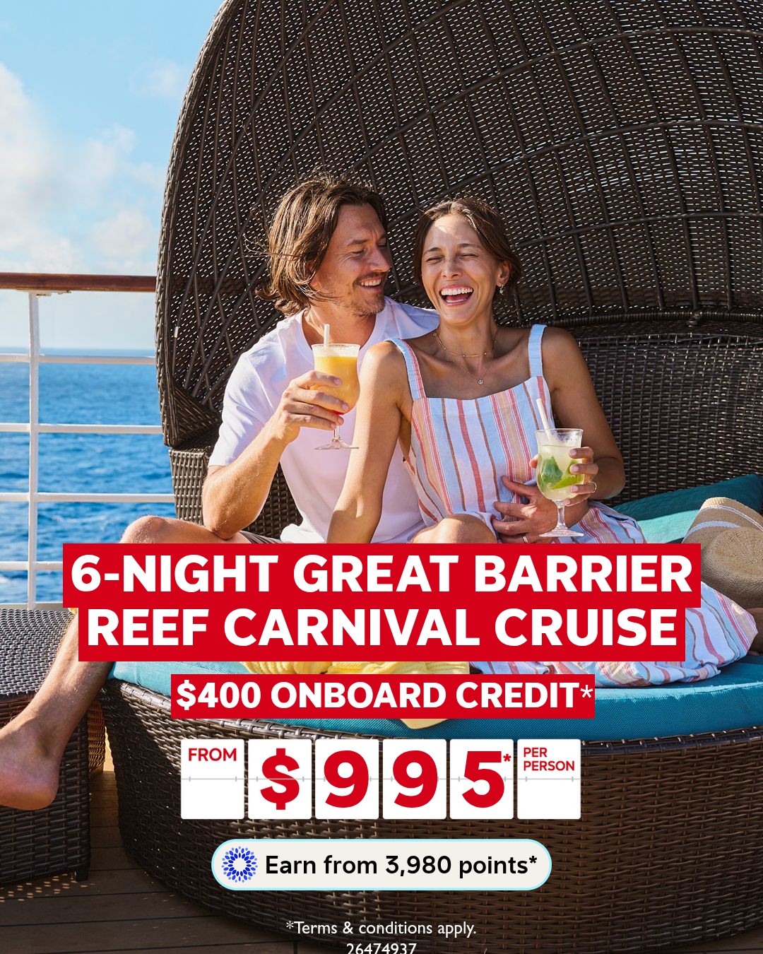 Flight Centre Australia Facebook ad: Great Barrier Reef Cruise