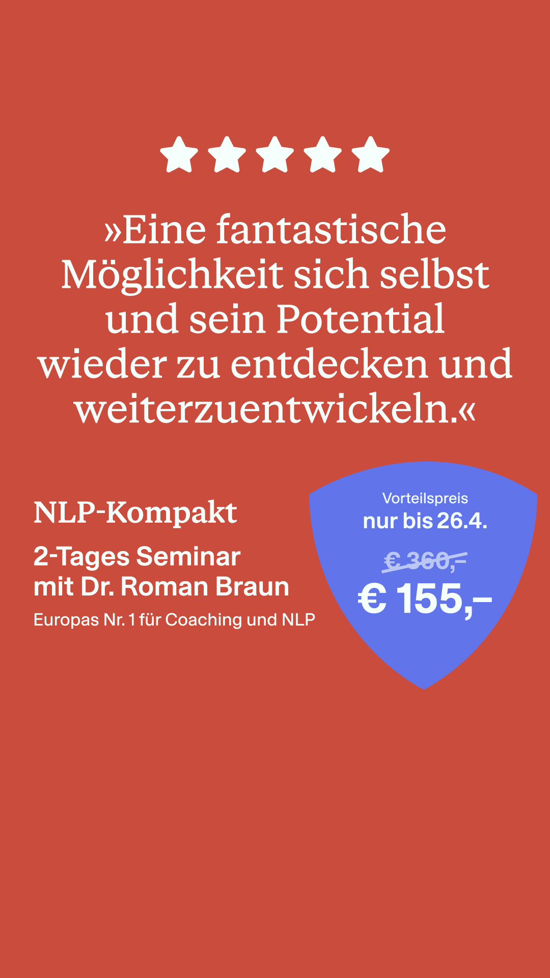 NLP-Kompakt & Trinergy mit Dr. Roman Braun Facebook ad from May 11, 2026