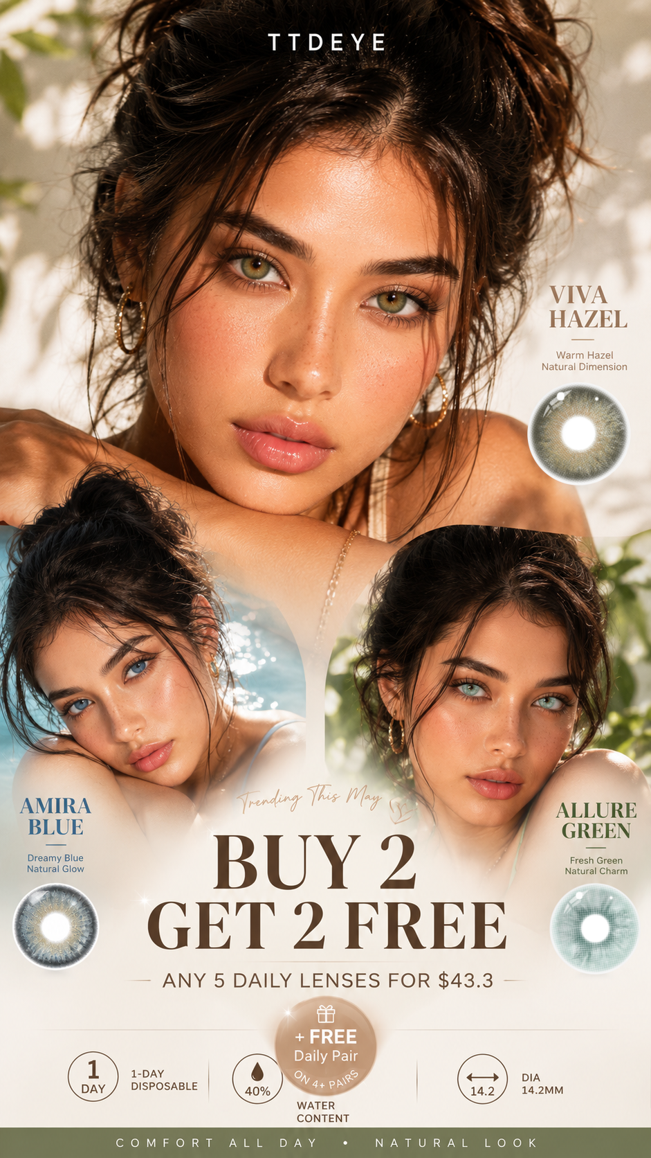 TTDeye Facebook ad: Blue, green, hazel…