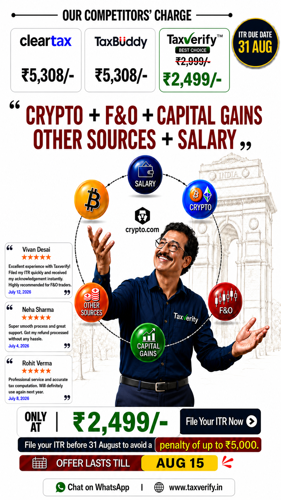 Taxverify Facebook ad: File Your Trader ITR Today