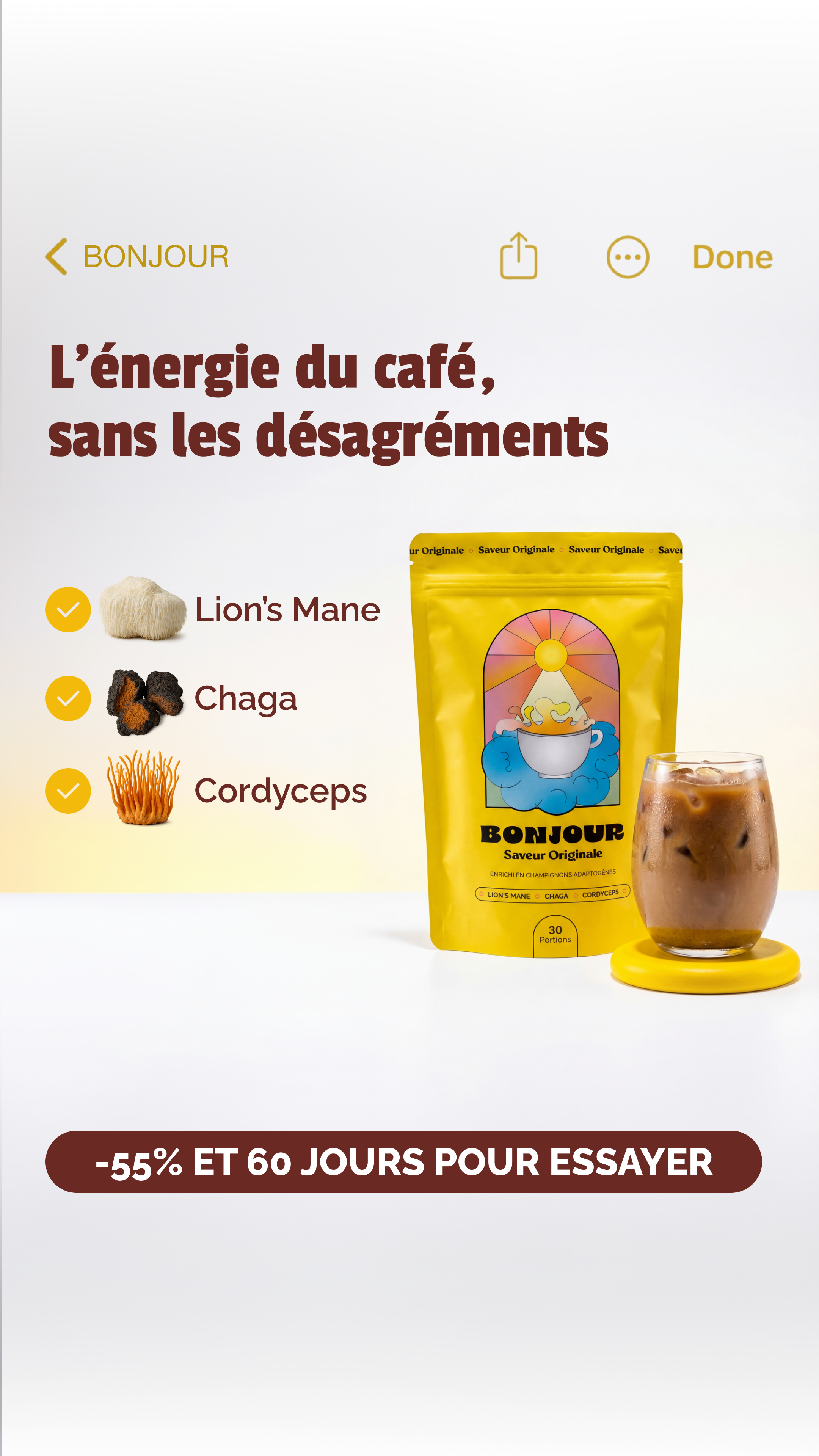 Bonjour Facebook ad