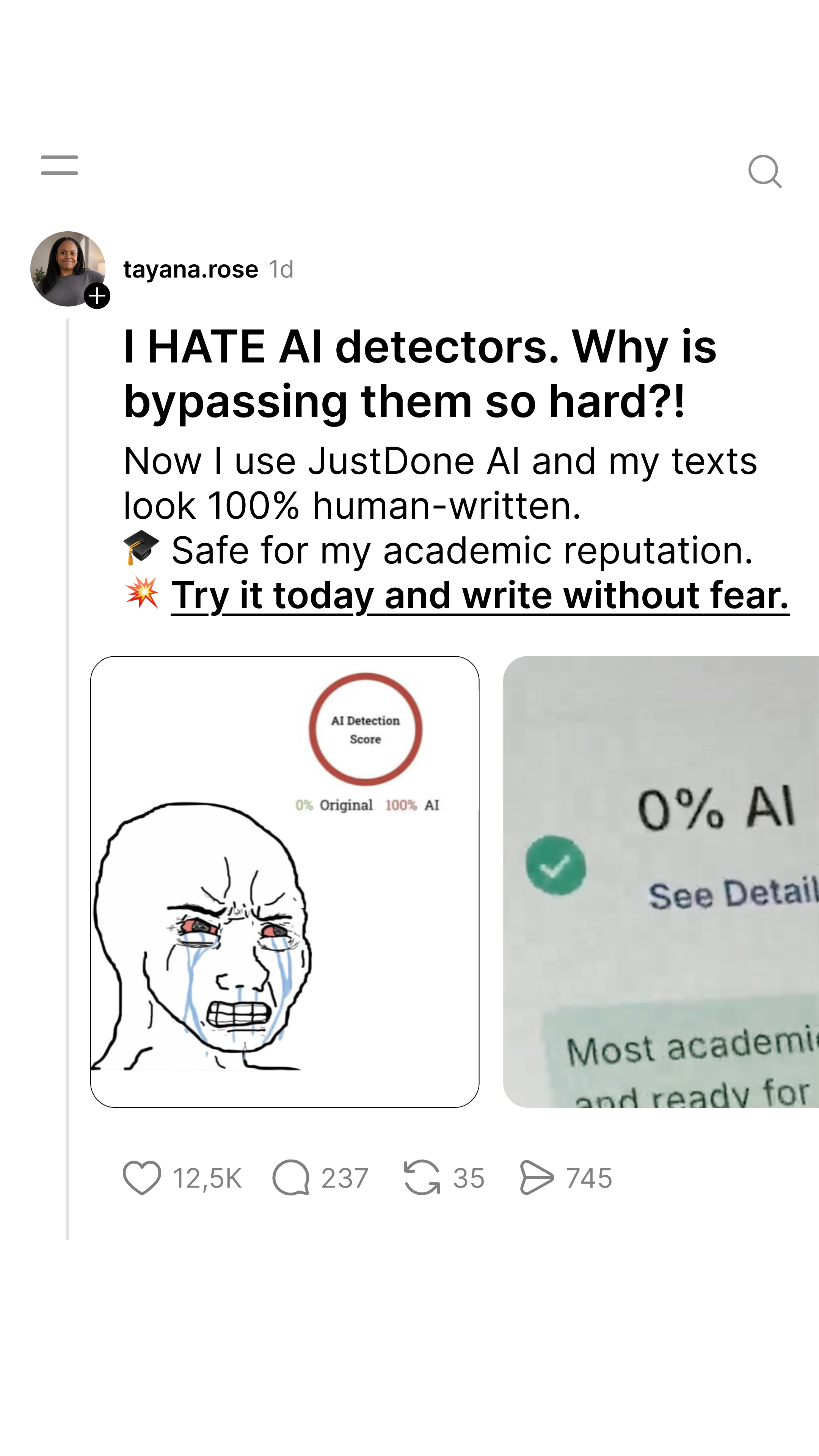 JustDone Facebook ad