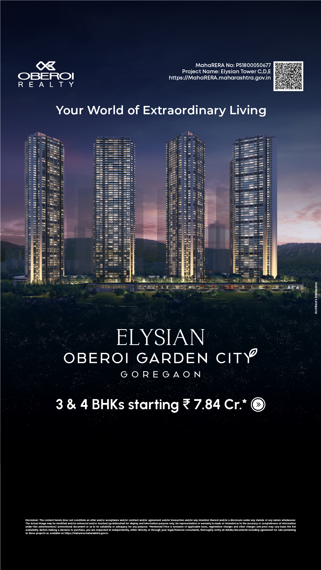 Oberoi Realty Facebook ad from Apr 21, 2026