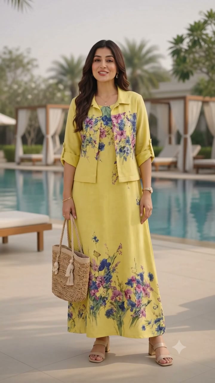 NAMI BRAND Facebook ad: Yellow Floral Aura Removable Jacket Gown