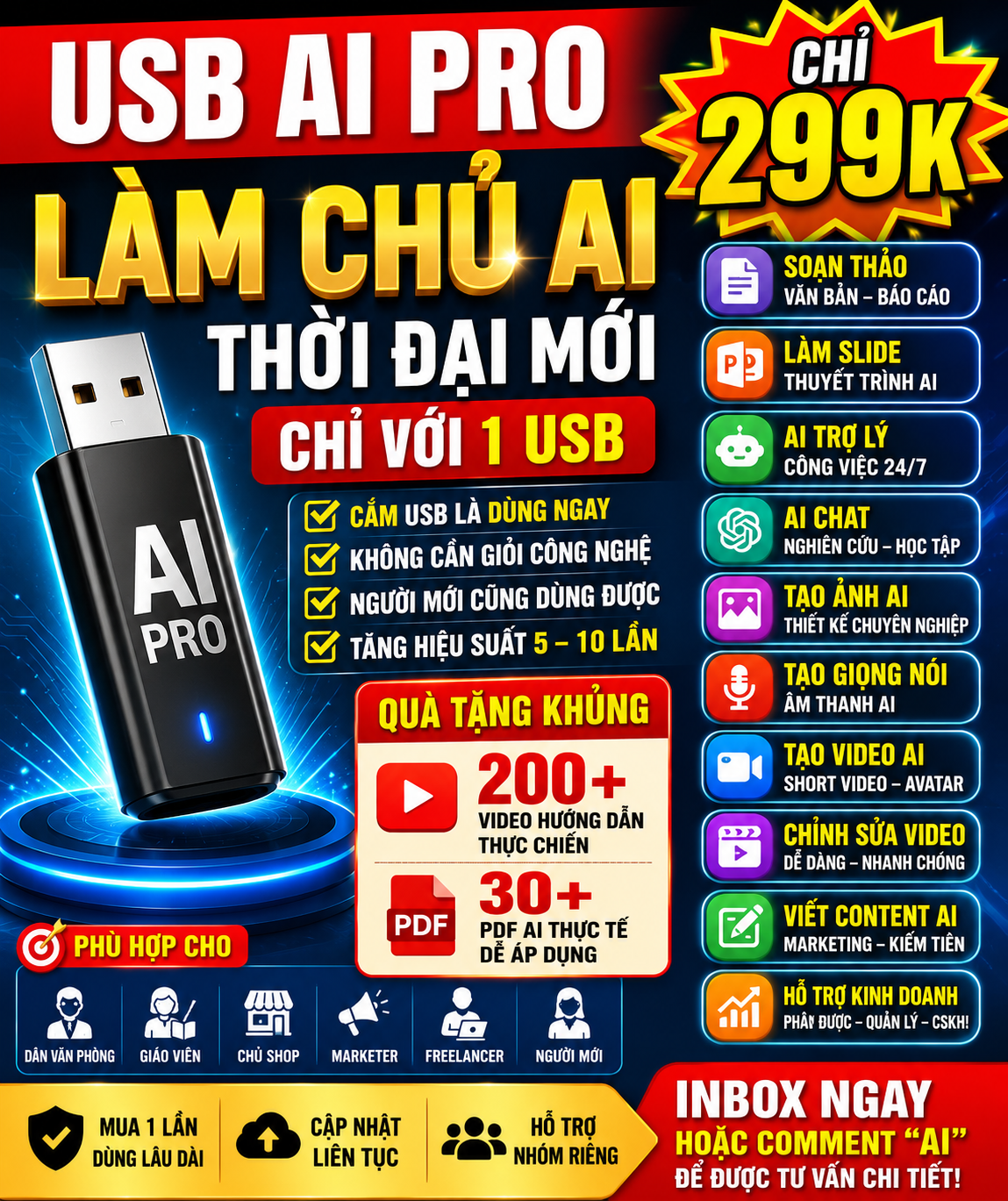 AI Cho Người Mới - USB AI Facebook ad from Jun 21, 2026