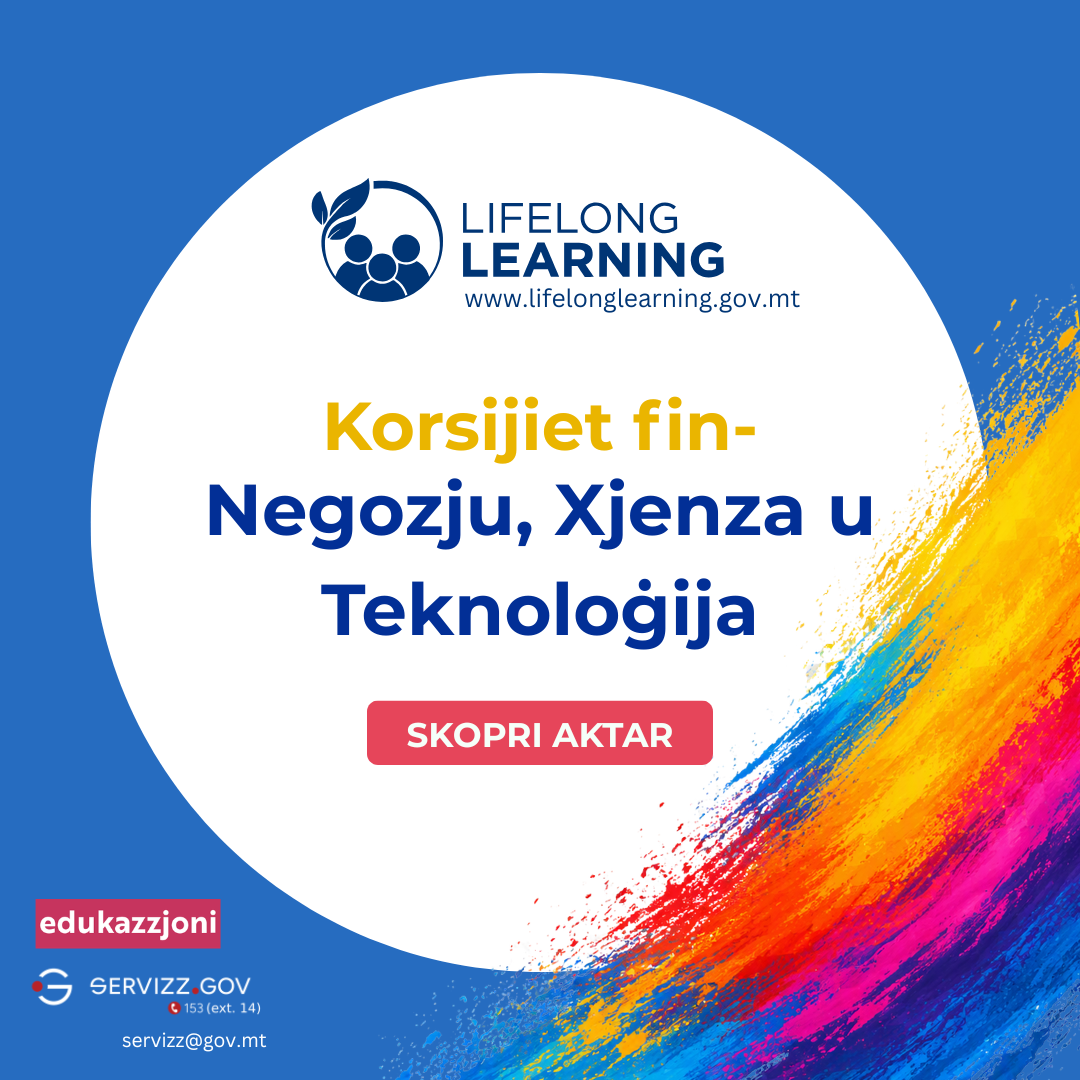 Lifelong Learning Courses Malta & Gozo Facebook ad: Ingħaqad ma Lifelong Learning Ibqa' Ikber, Ibqa' Fjorixxi…