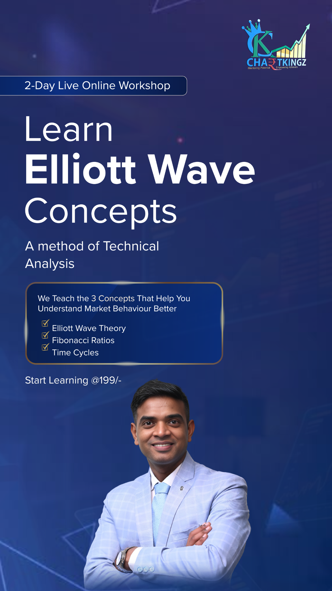 Chartking Elliott Trading Academy Facebook ad: Learn Elliott Wave Theory & Market Structure