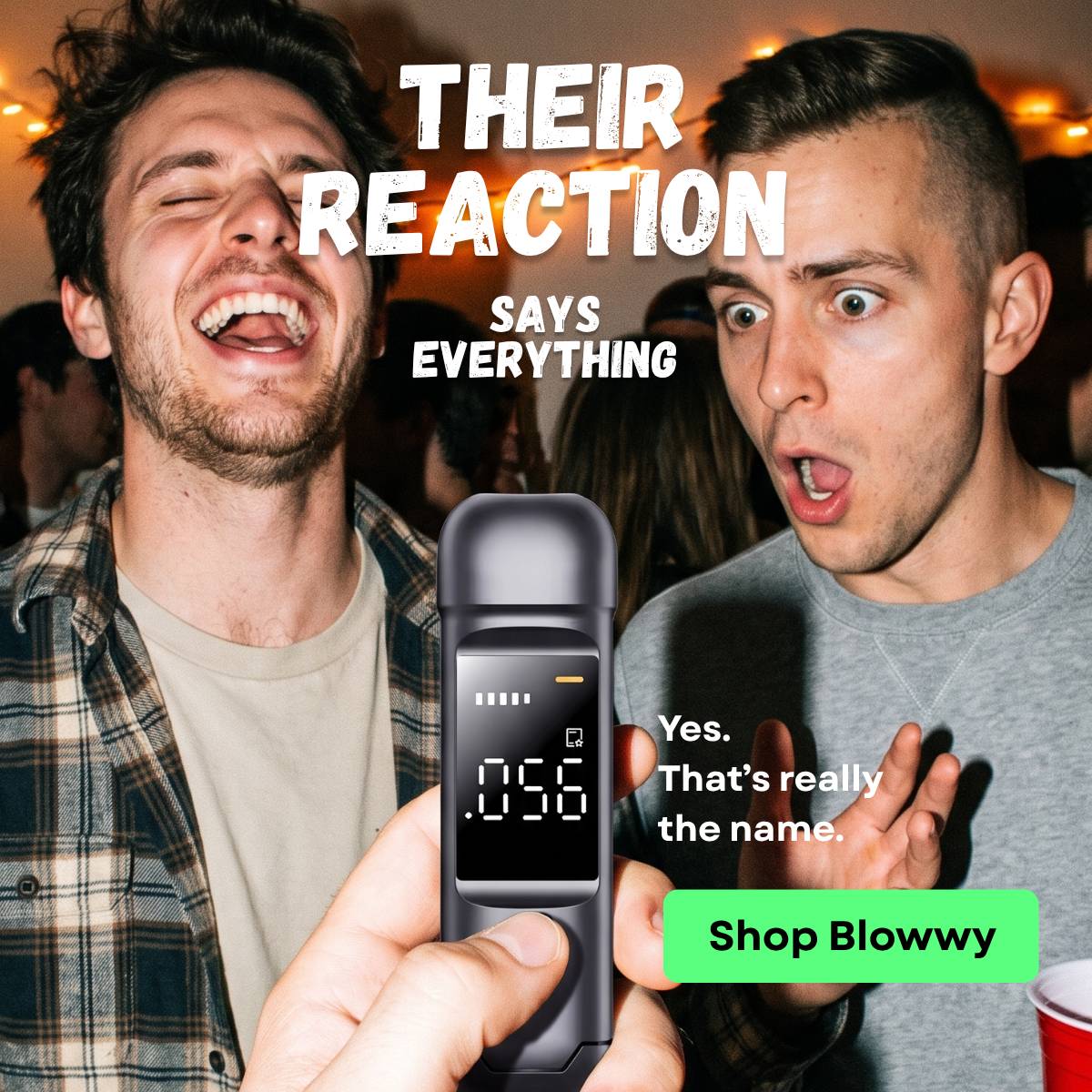 The Blowwy - Portable Breathalyzer Facebook ad