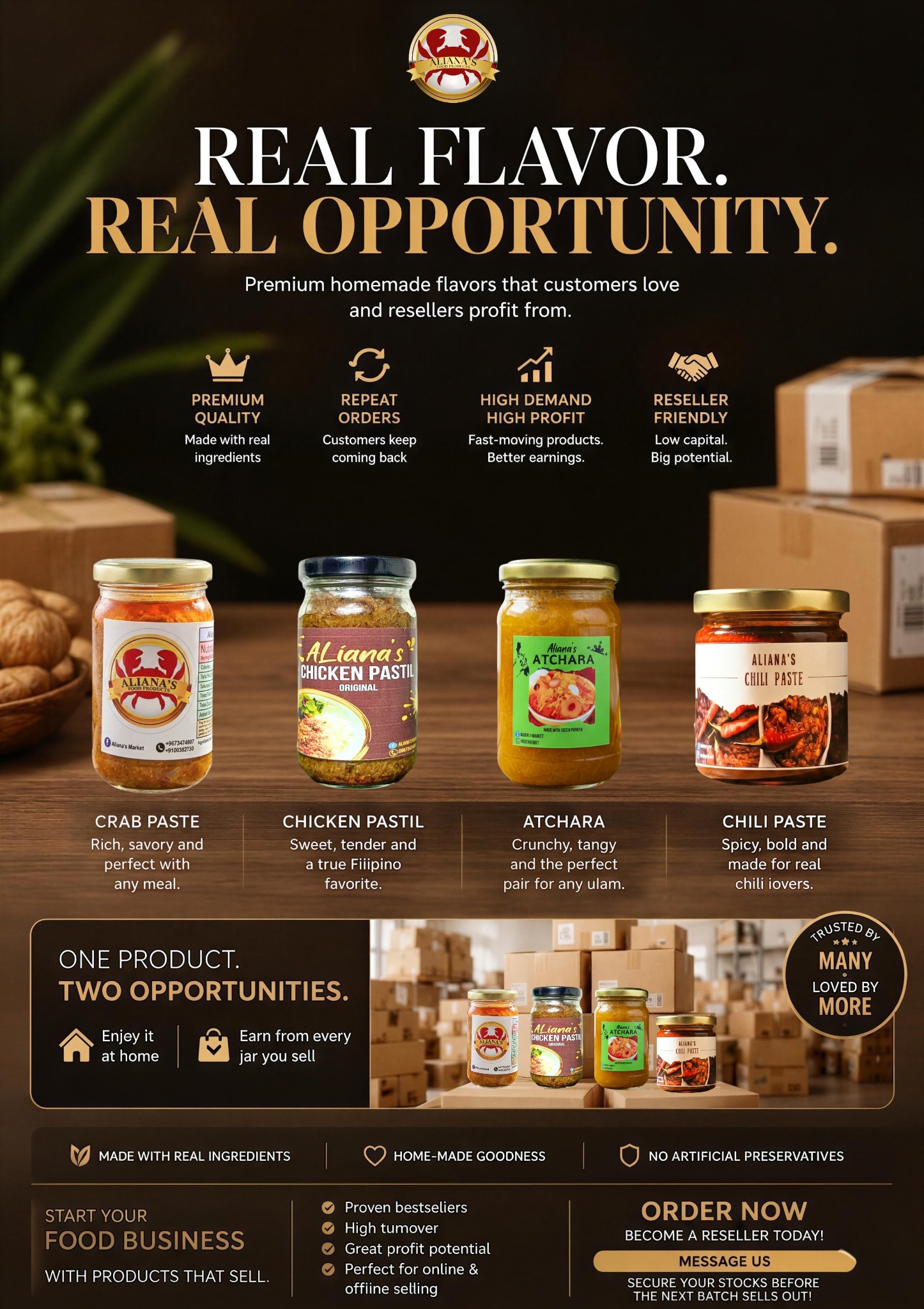 Aliana's Market Facebook ad: Chat in Messenger