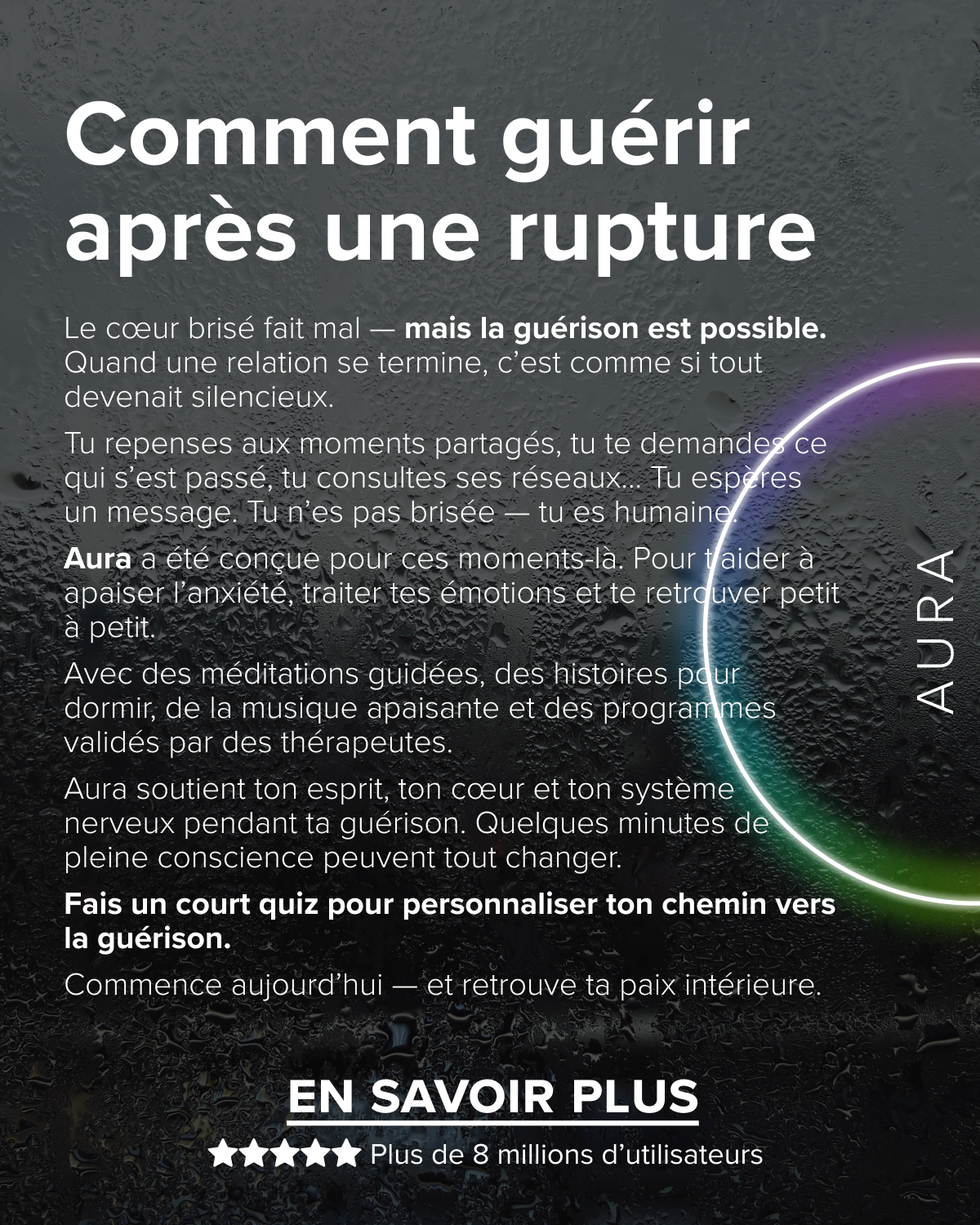 Aura: Trouvez la paix tous les jours Facebook ad: Transformez votre vie maintenant