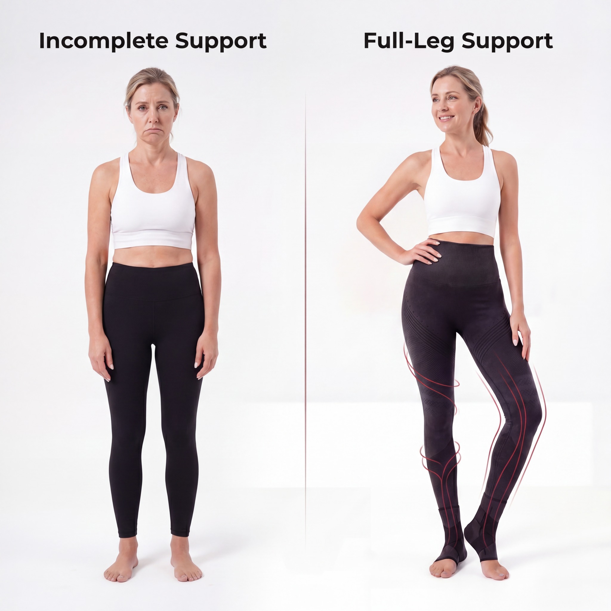 Doletics Facebook ad: Support Should Not Stop At The Calves.