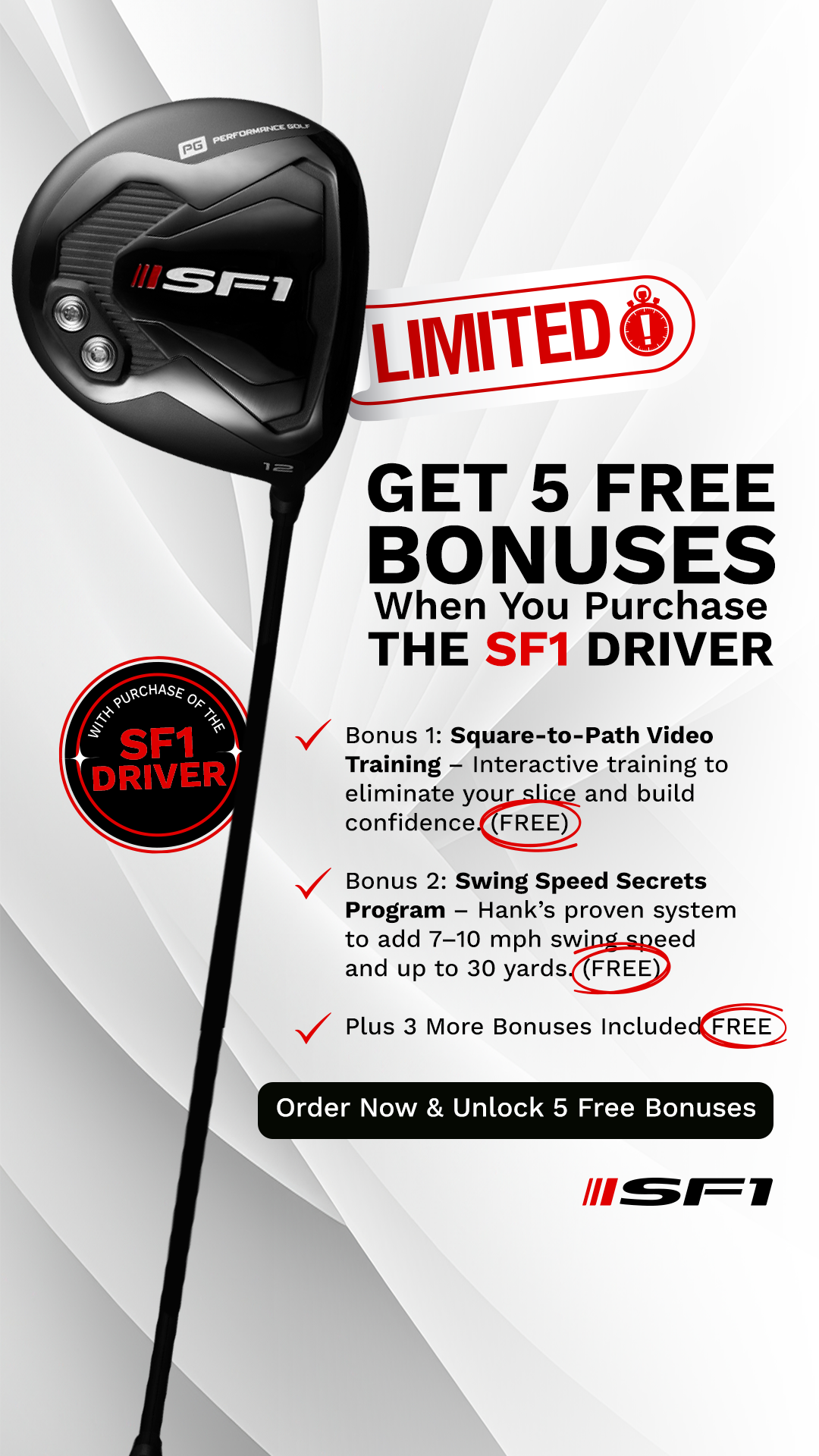Performance Golf Facebook ad