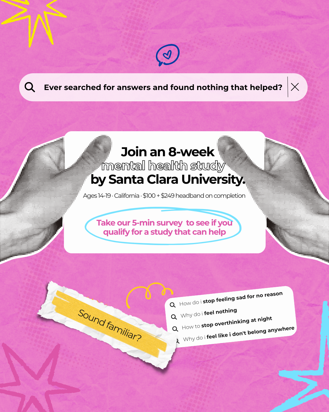 The Balance Study Facebook ad: 4 in 10 students feel hopeless. You don't have to.