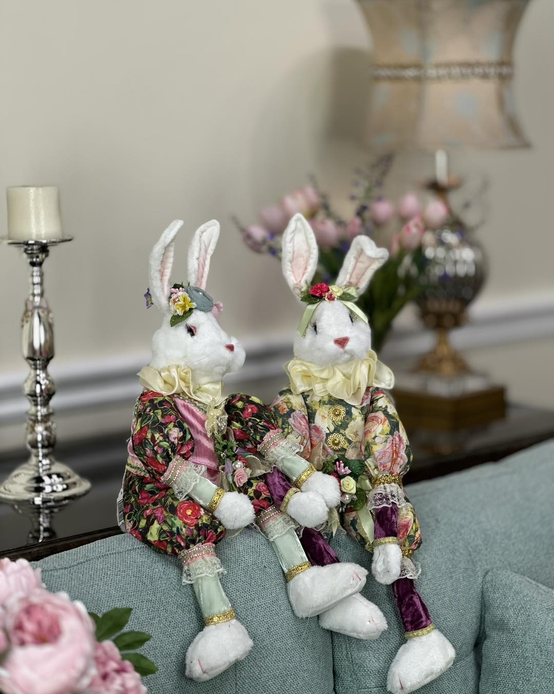 Mark Roberts Facebook ad: Rabbit Nutcrackers and Floppy Bunny sit arounds.