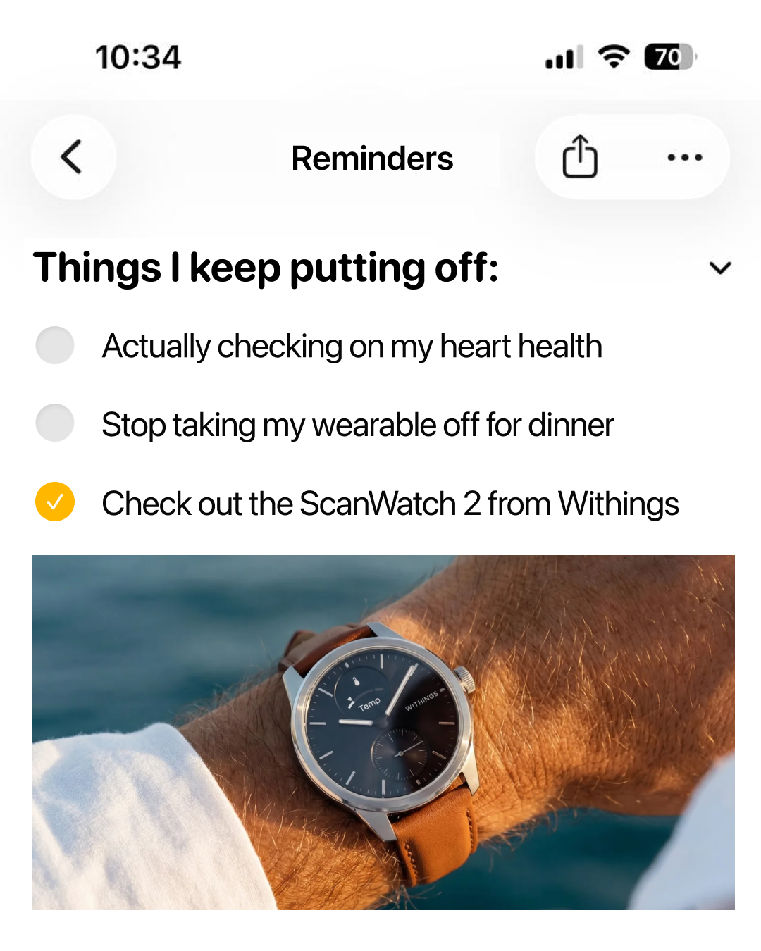 Withings Facebook ad: A watch that watches over you.