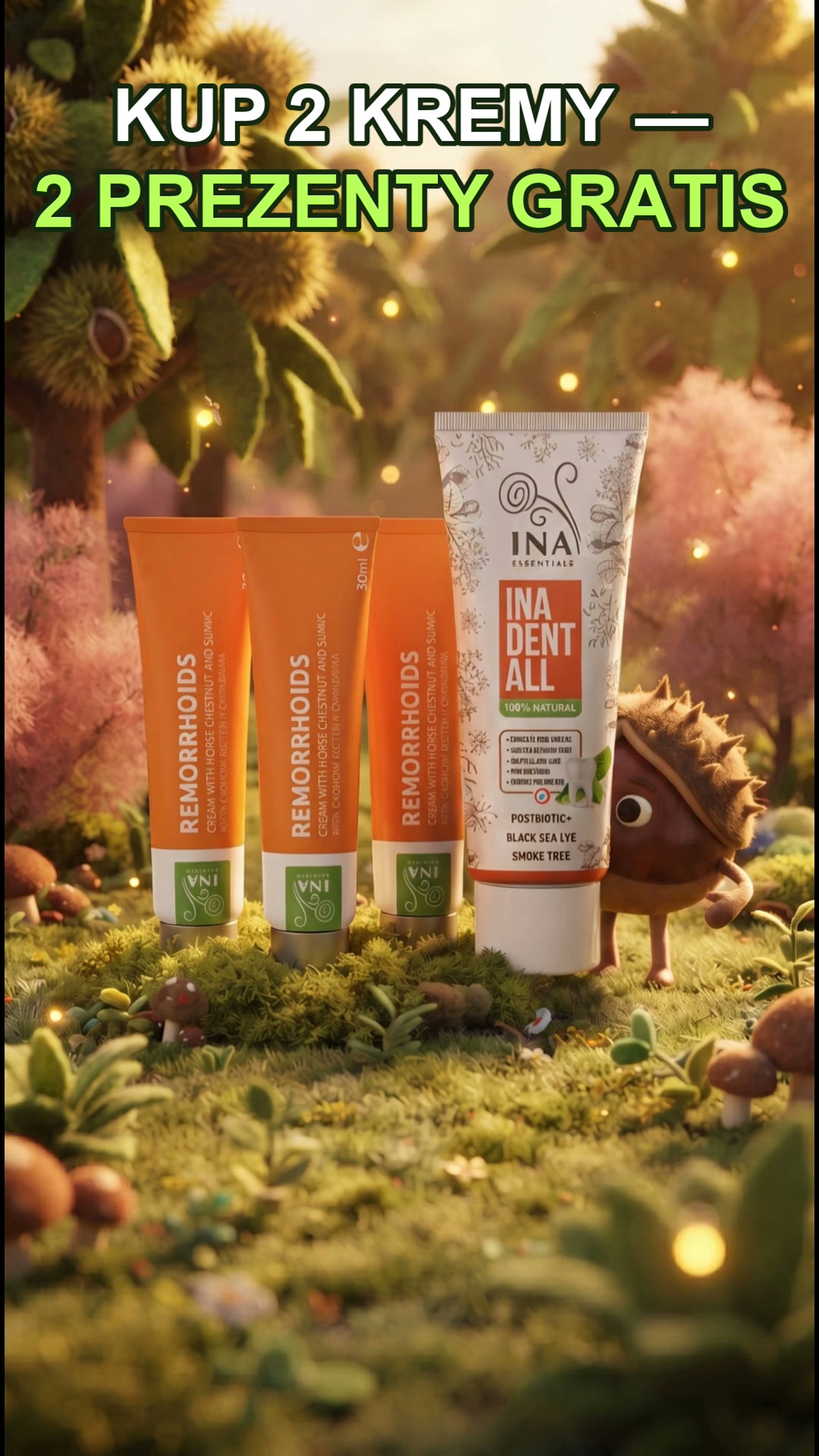 Kosmetyki Organiczne - InaEssentials.pl Facebook ad: Kup dwa kremy na żylaki