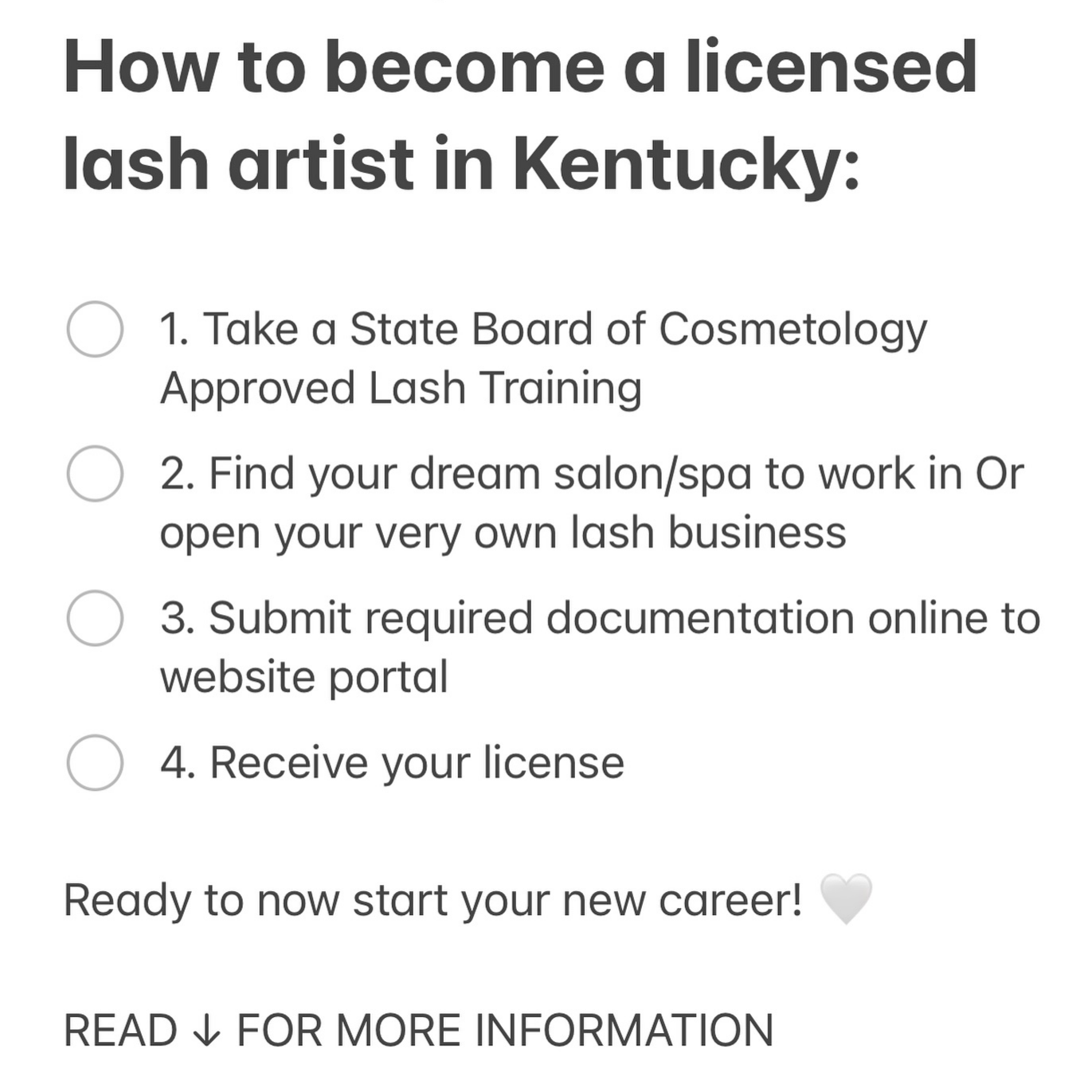 Spa Biz Academy Facebook ad: Kentucky Lash Training! Get Your License Today!
