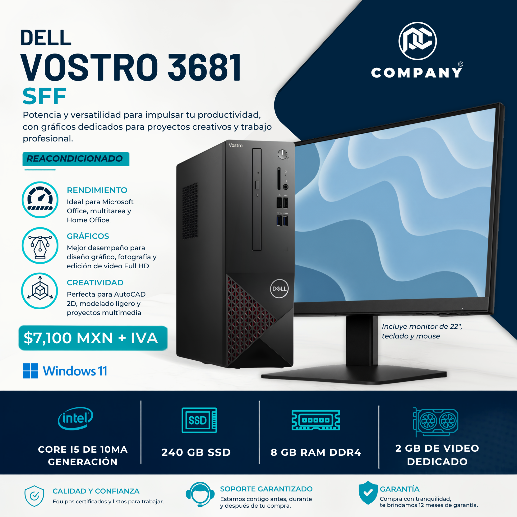Pccompany Facebook ad: No es una PC usada.