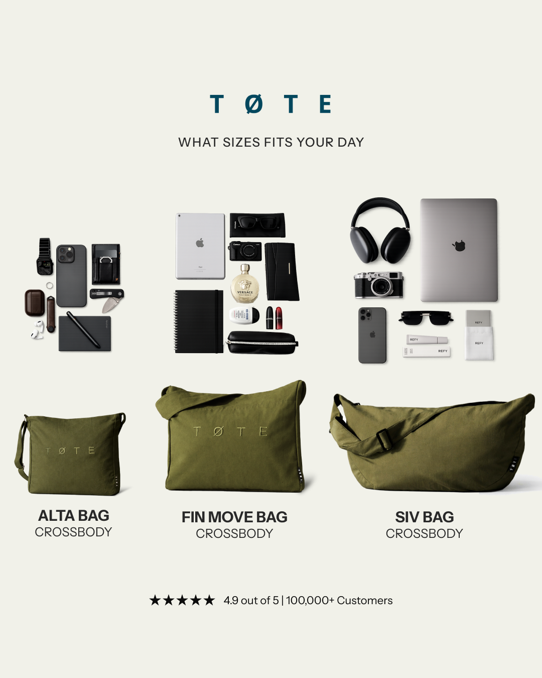 TØTE Facebook ad: One Bag. Every Day.